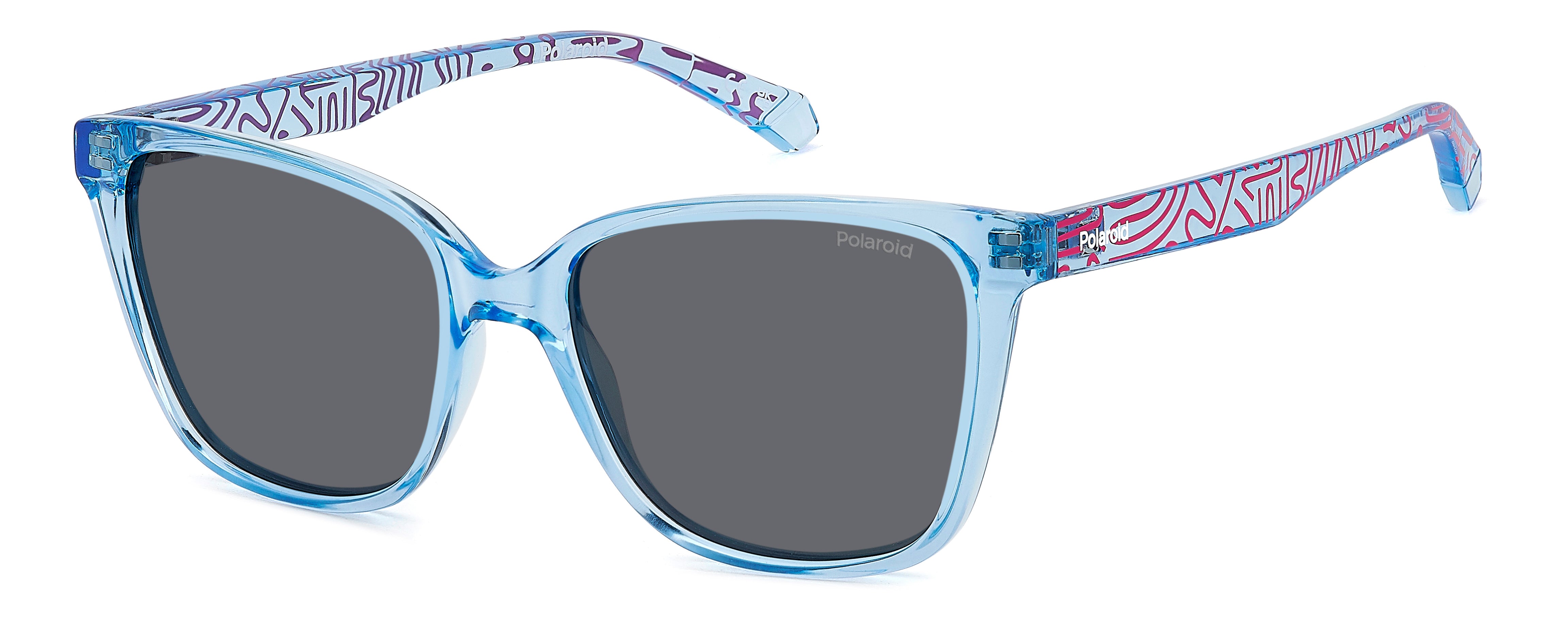 Polaroid Junior Polaroid PLD 8062/S MVU/M9 Occhiali da sole bambino Policarbonato Azzurro Grigio Squadrata Polarizzata
