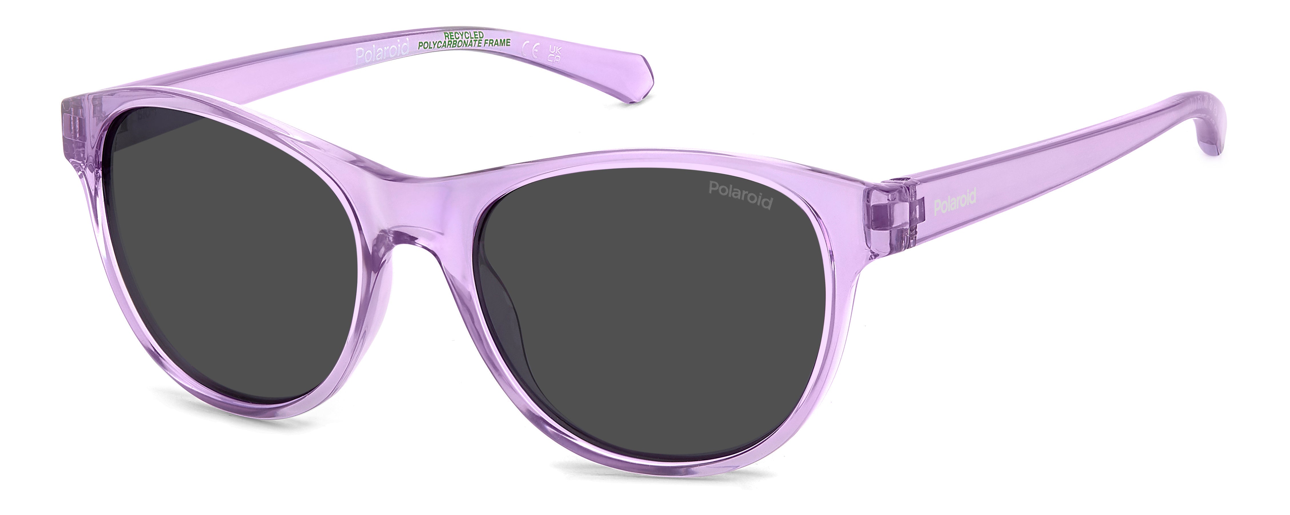 Polaroid Junior Polaroid PLD 8066/S 789/M9 Occhiali da sole bambino Policarbonato Viola Grigio Squadrata Polarizzata