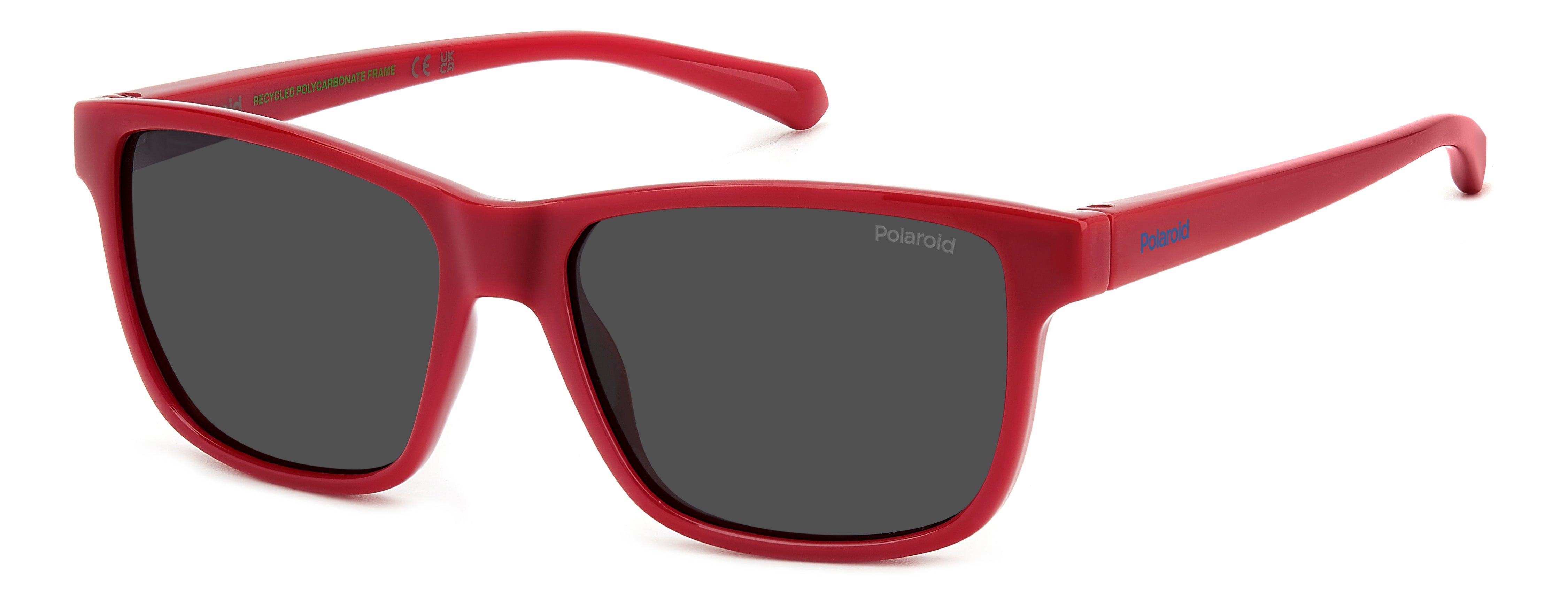 Polaroid Junior Polaroid PLD 8067/S C9A/M9 Occhiali da sole bambino Policarbonato Rosso Grigio Squadrata Polarizzata