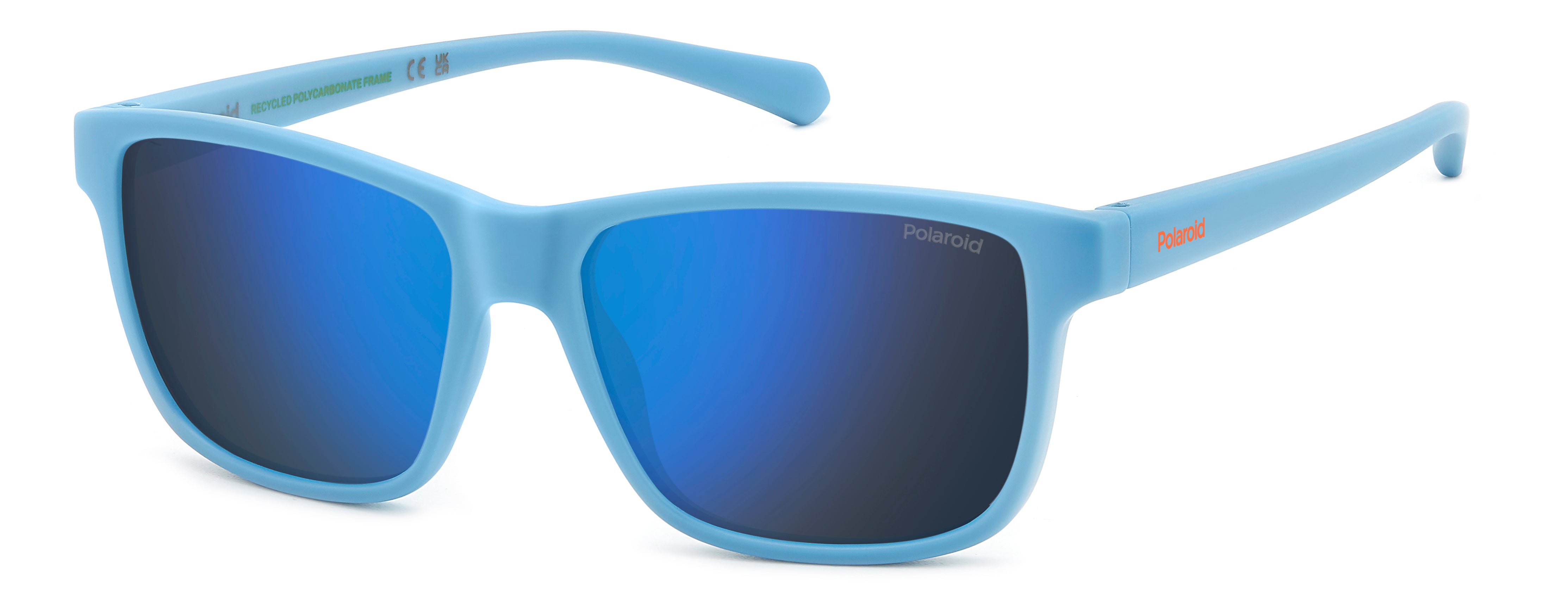 Polaroid Junior Polaroid PLD 8067/S VGL/5X Occhiali da sole bambino Policarbonato Blu Blu Squadrata Polarizzata Specchiato