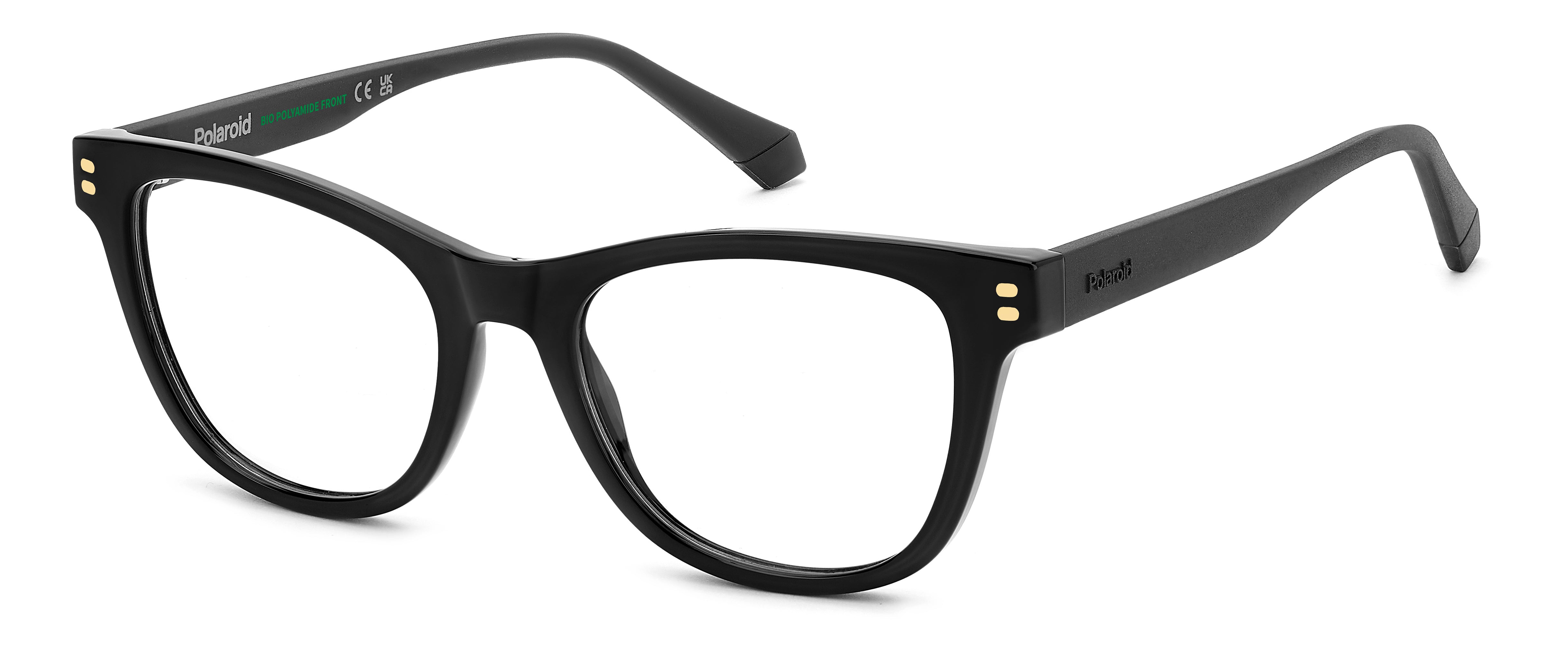 Polaroid Junior Polaroid PLD D848 807 Montature da vista bambino Eco-poliammide Nero Cat Eye Normale