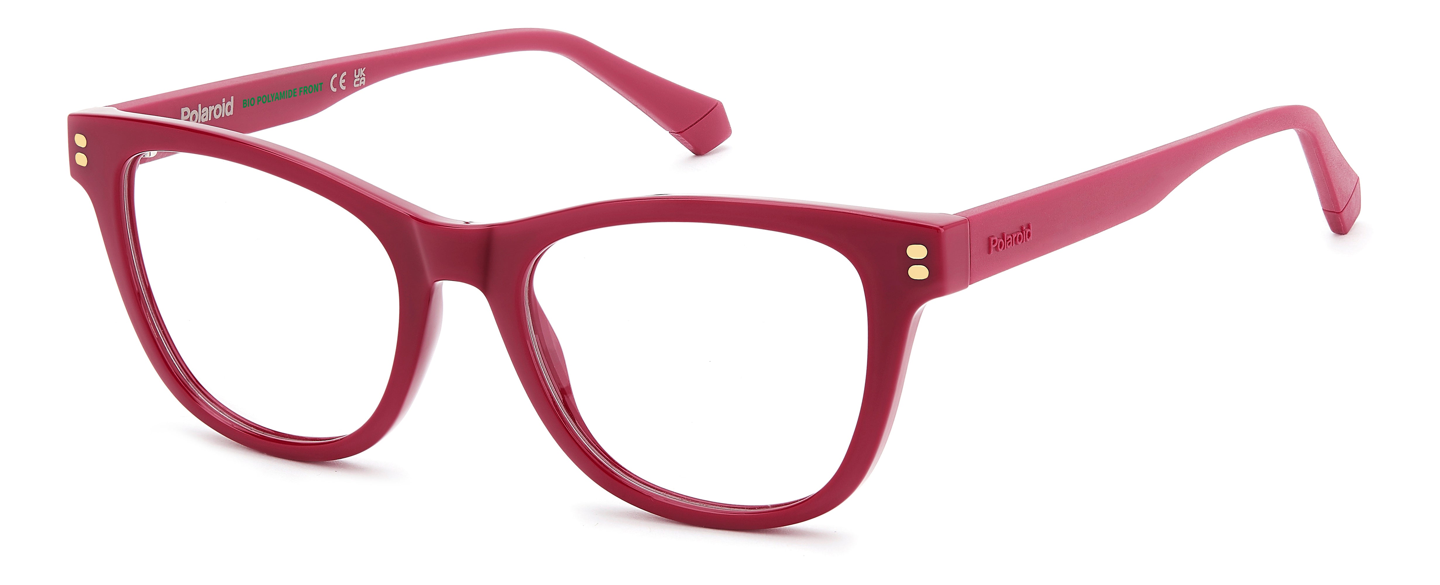 Polaroid Junior Polaroid PLD D848 8CQ Montature da vista bambino Eco-poliammide Rosso Cat Eye Normale