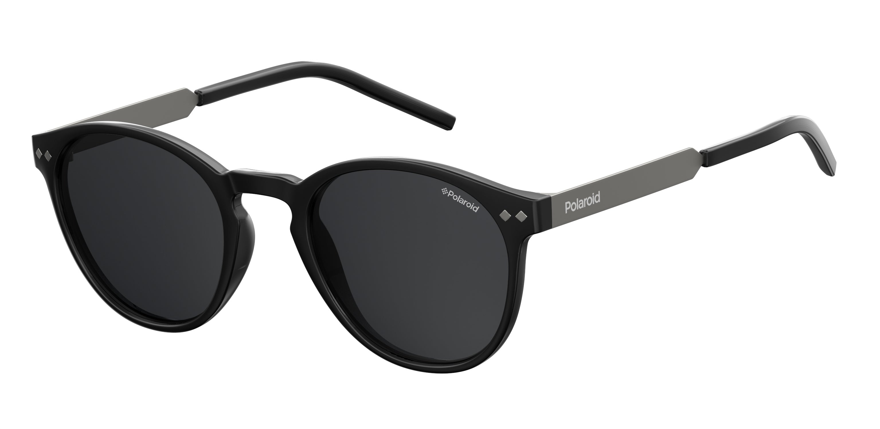 Polaroid Unisex Polaroid PLD 1029/S 003/M9 Occhiali da sole Plastica Nero Rotonda Polarizzata