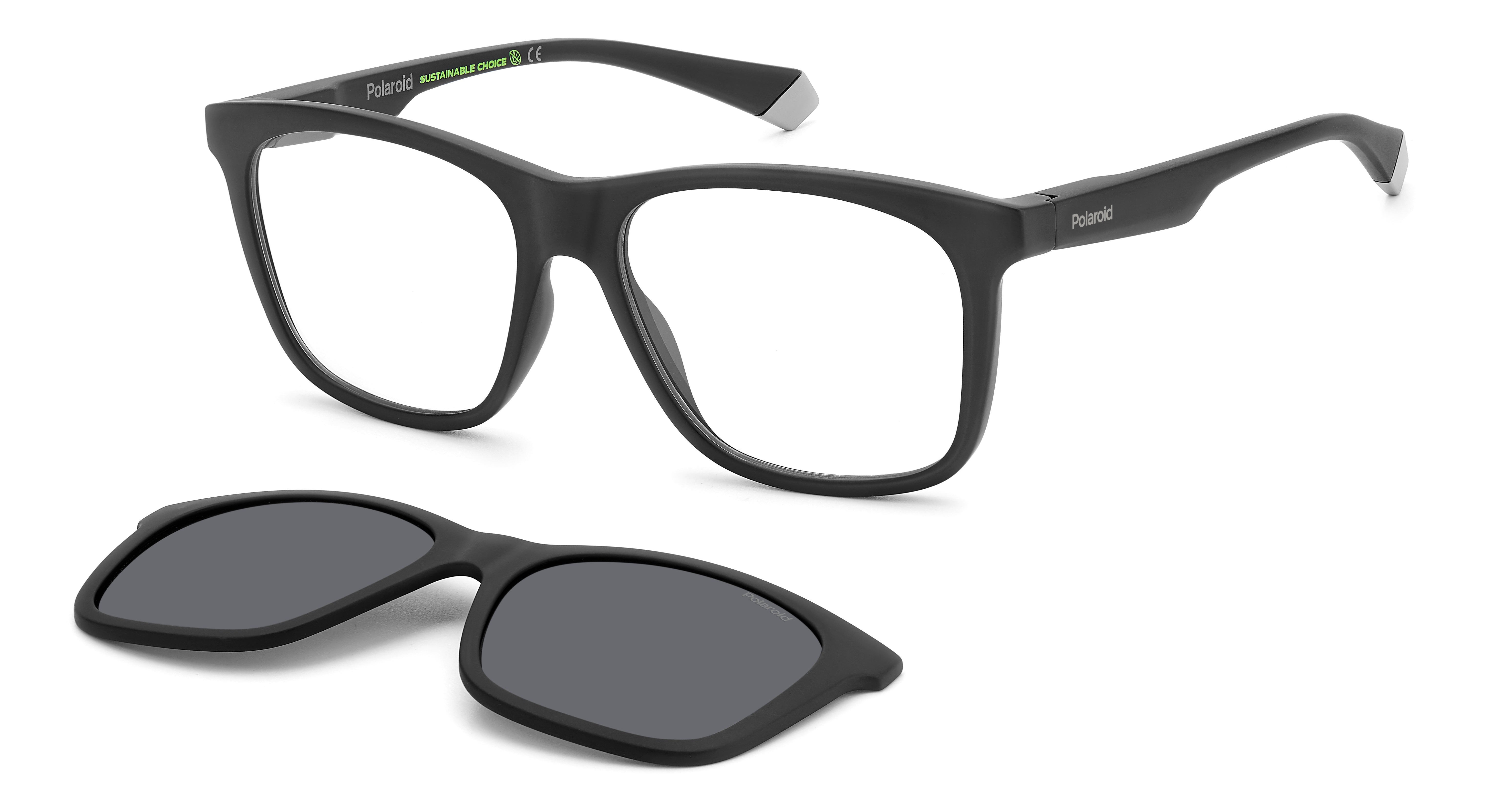 Polaroid Unisex Polaroid PLD 2148/CS O6W/M9 Occhiali da sole Plastica Nero-opaco Grigio Squadrata Polarizzata