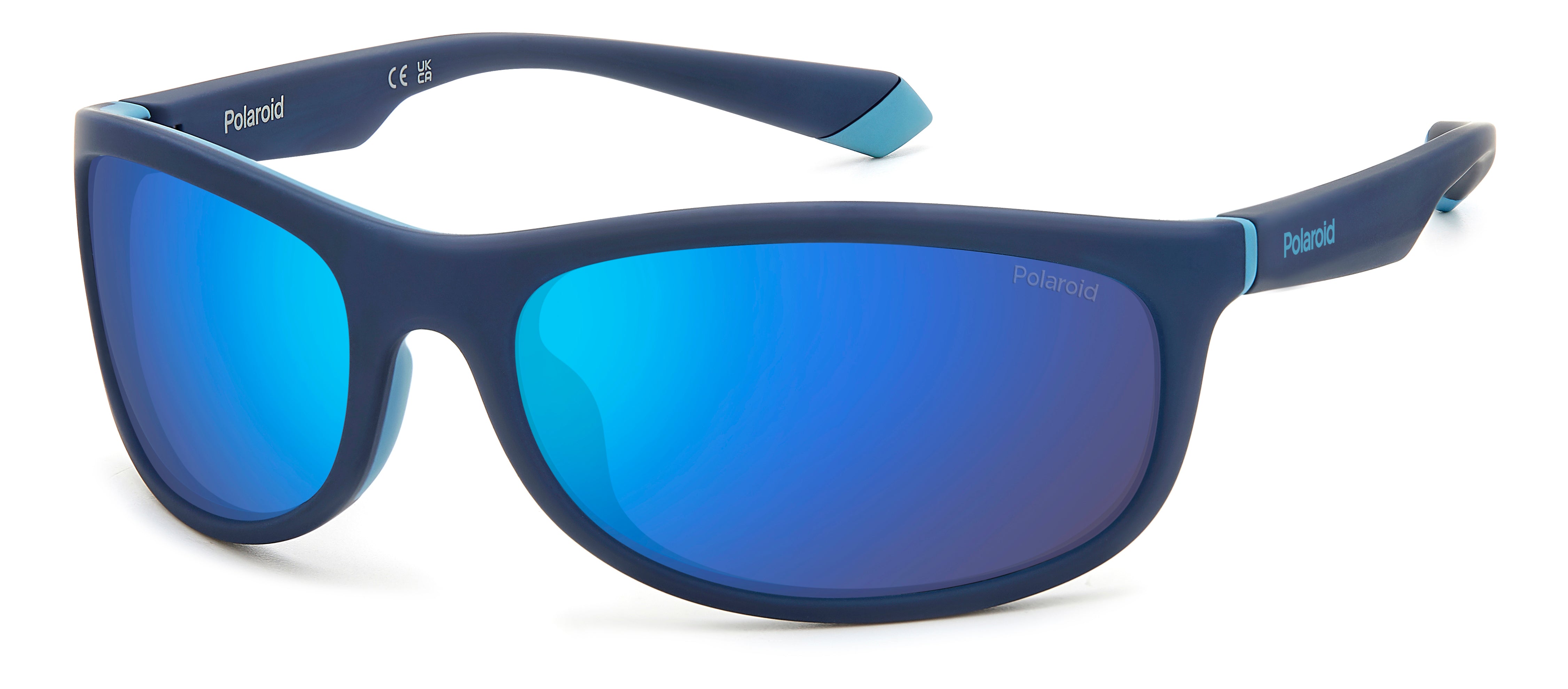 Polaroid Unisex Polaroid PLD 2154/S FLL/5X Occhiali da sole Gomma Blu Blu Avvolgente Polarizzata Specchiato