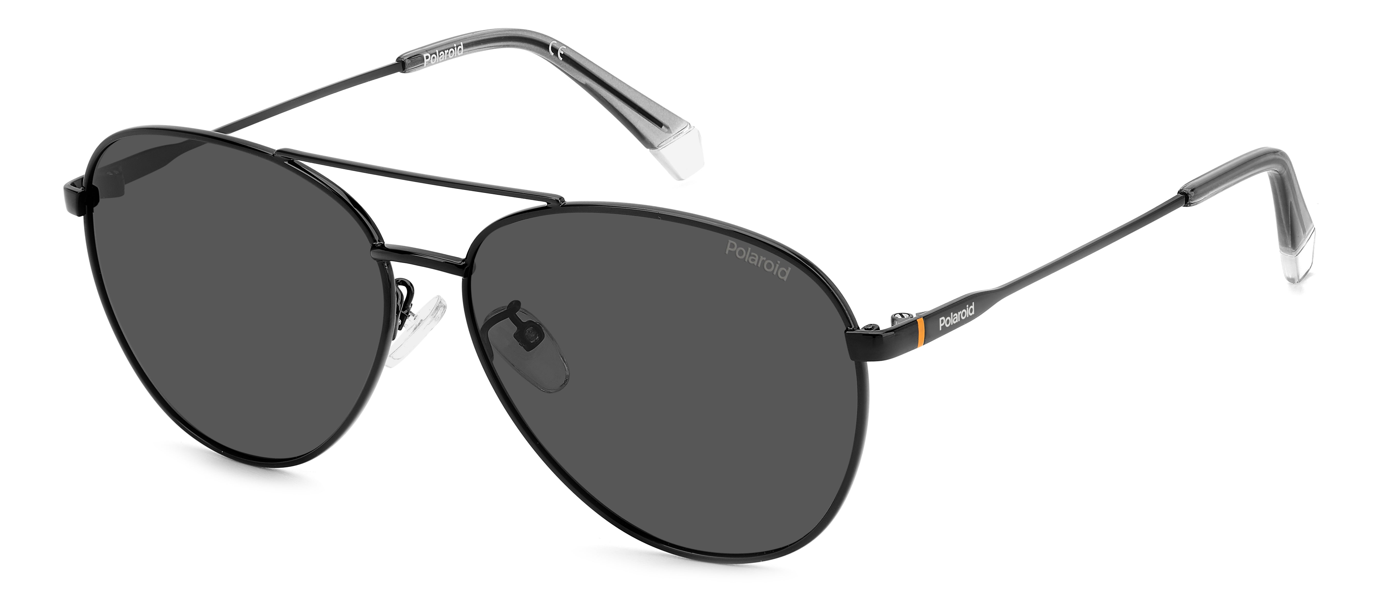 Polaroid Unisex Polaroid PLD 4142/G/S/X 807/M9 Occhiali da sole Metallo Nero Grigio Pilot Polarizzata