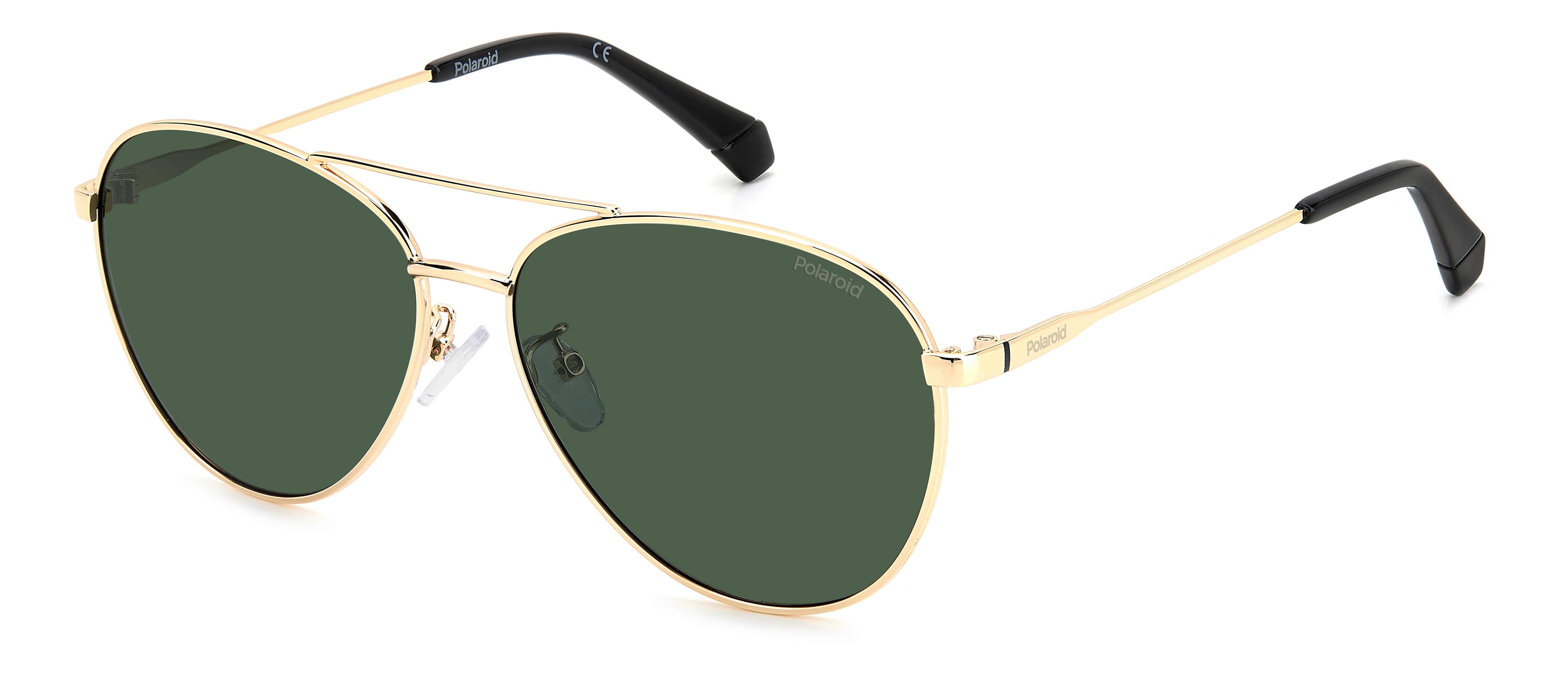 Polaroid Unisex Polaroid PLD 4142/G/S/X PEF/UC Occhiali da sole Metallo Oro verde Verde Pilot Polarizzata