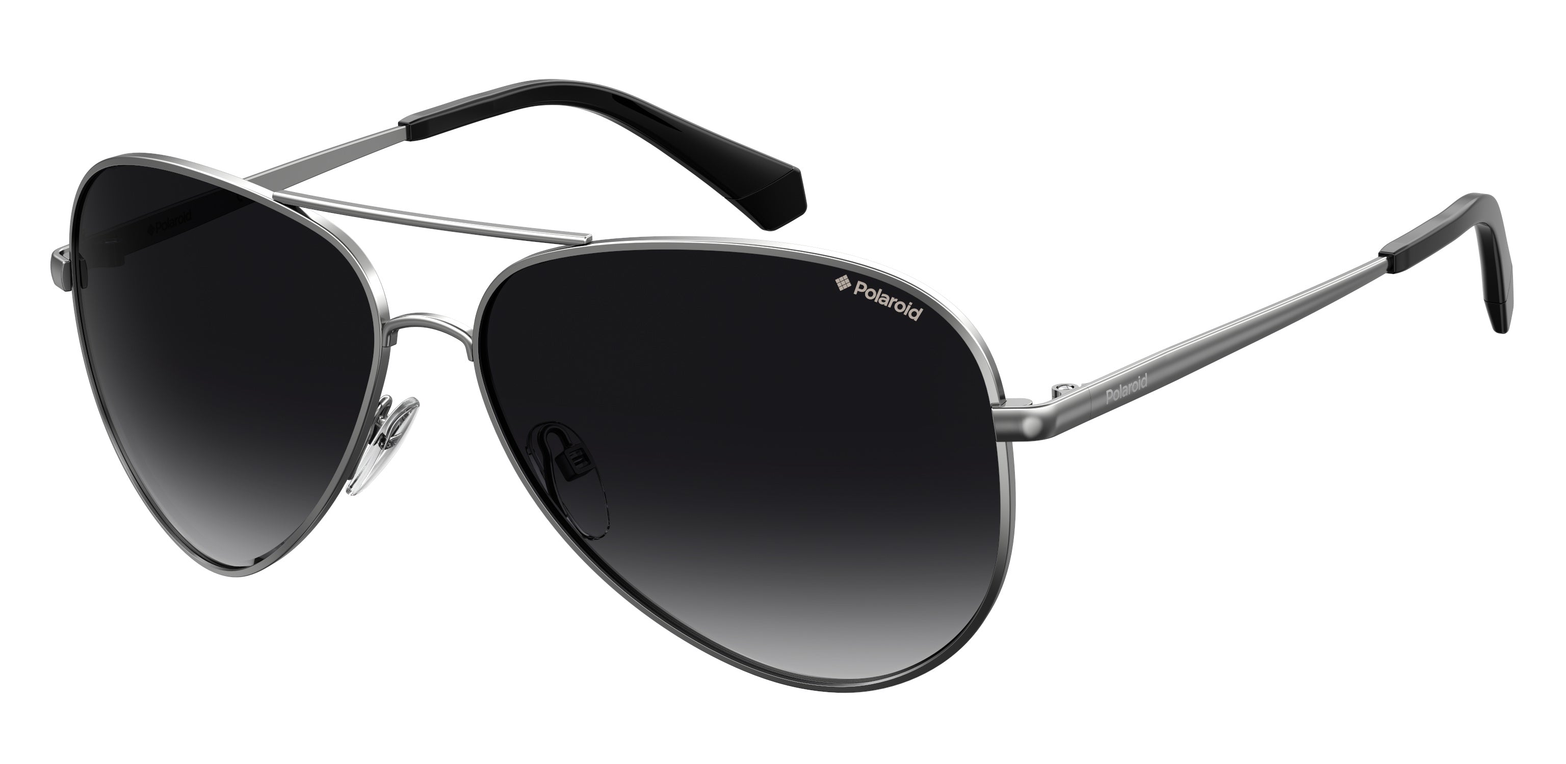 Polaroid Unisex Polaroid PLD 6012/N/NEW 6LB/WJ Occhiali da sole Metallo Argento Grigio Pilot Sfumato