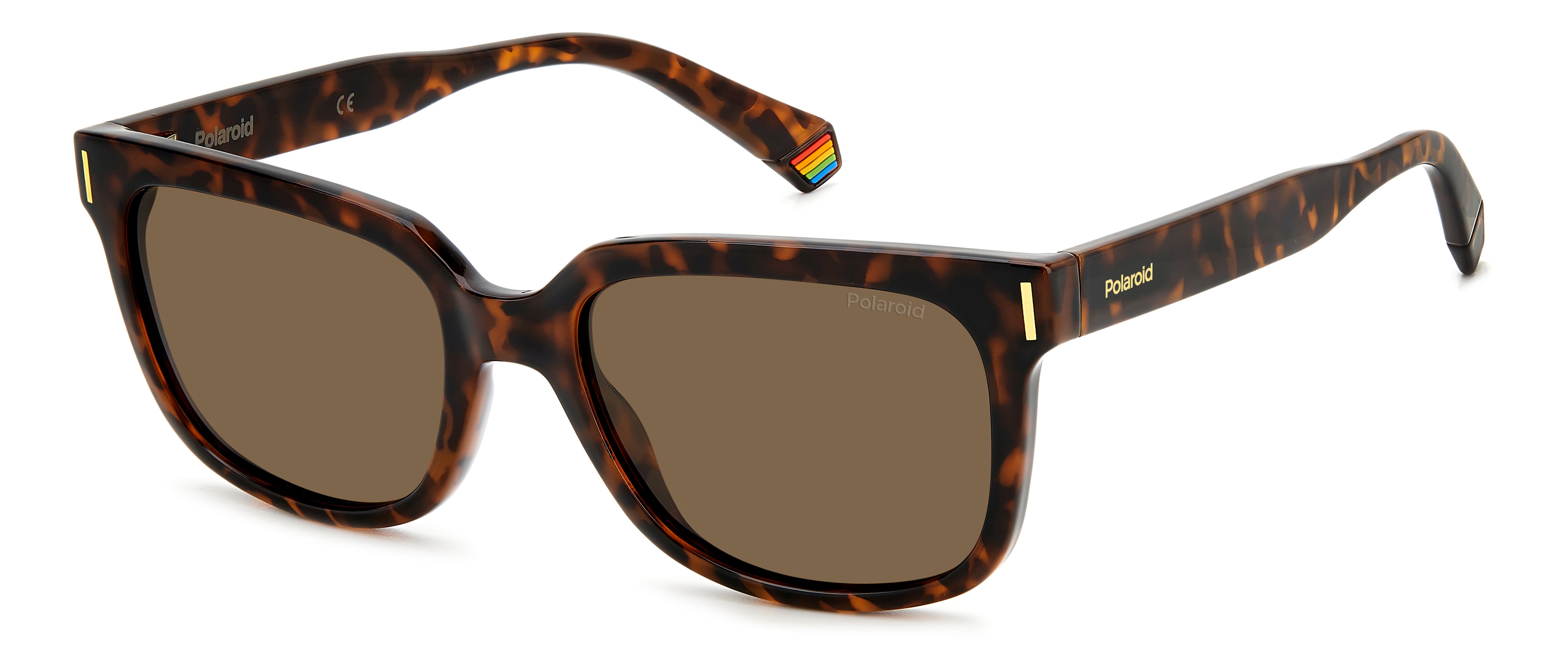 Polaroid Unisex Polaroid PLD 6191/S 086/SP Occhiali da sole Plastica Havana Marrone Squadrata Polarizzata