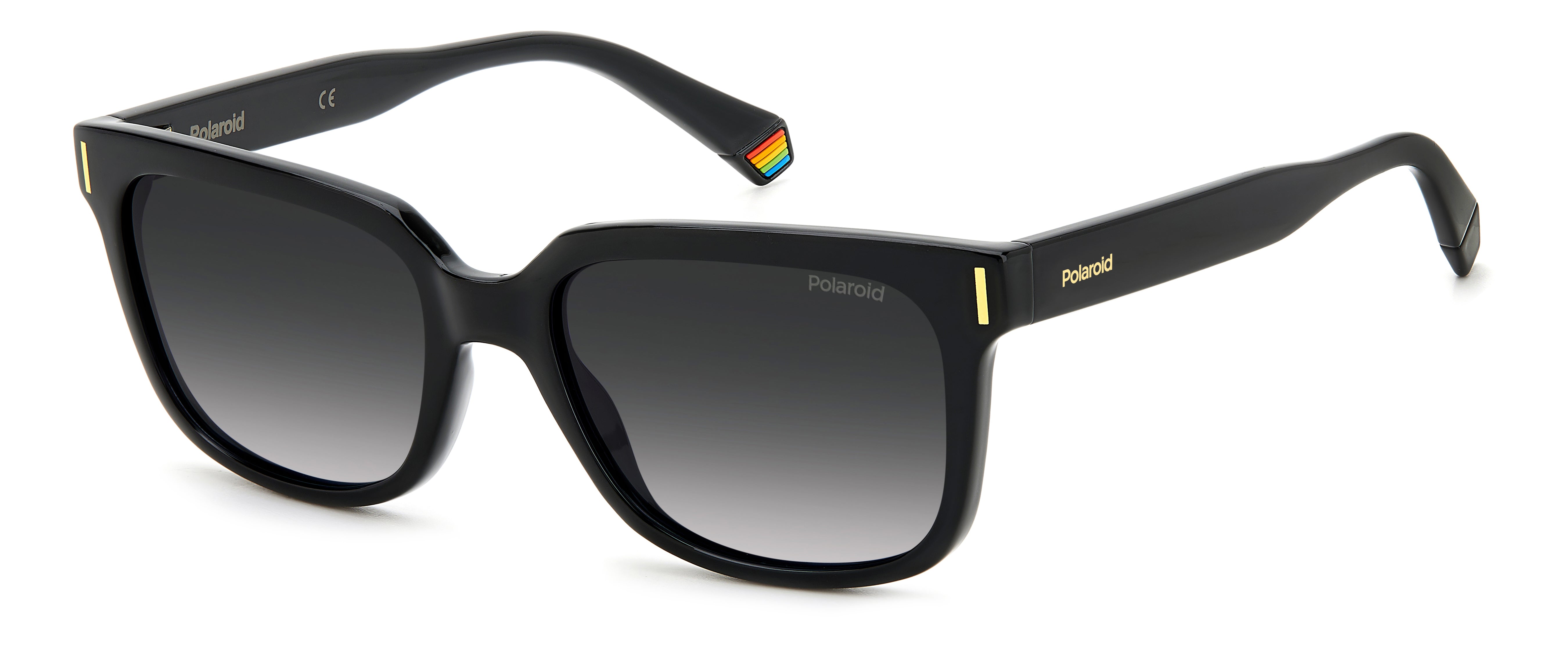 Polaroid Unisex Polaroid PLD 6191/S 807/WJ Occhiali da sole Plastica Nero Grigio Squadrata Polarizzata Sfumato