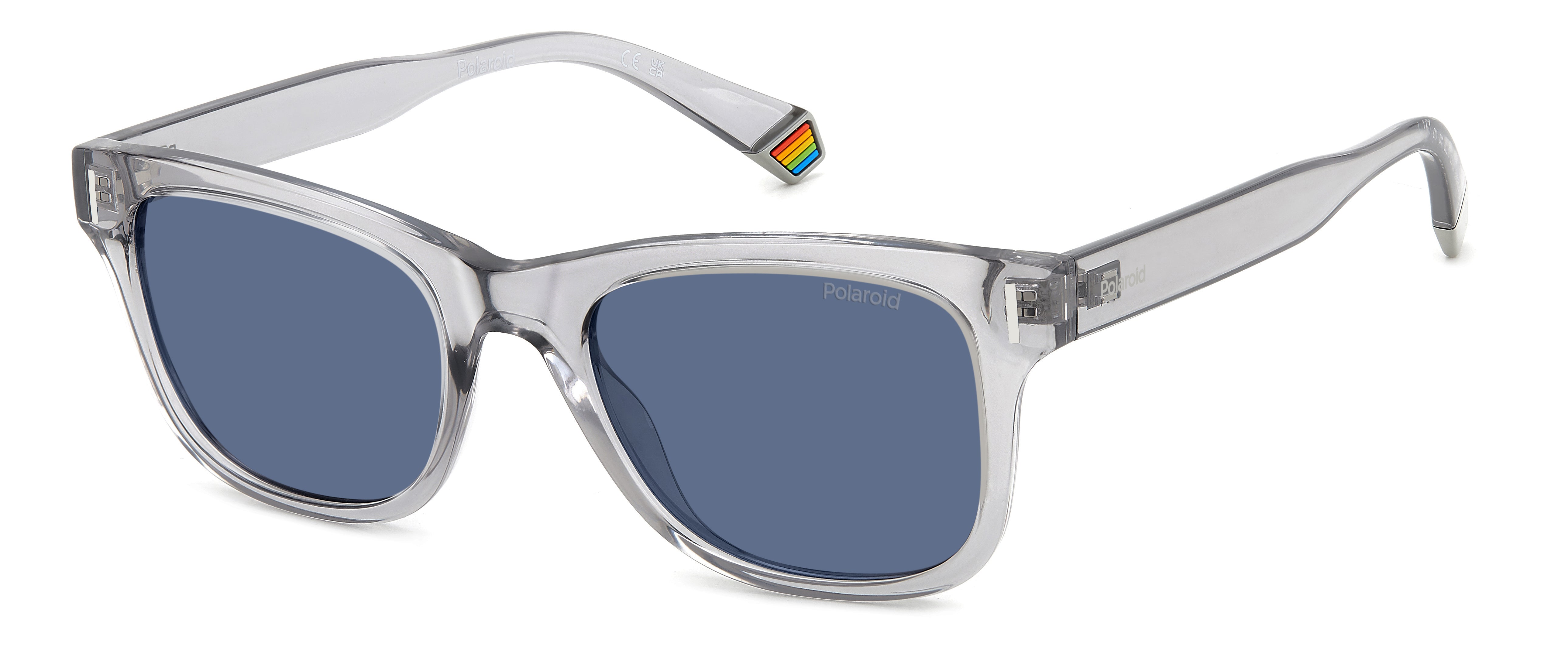 Polaroid Unisex Polaroid PLD 6206/S KB7/C3 Occhiali da sole Policarbonato Grigio Blu Squadrata Polarizzata