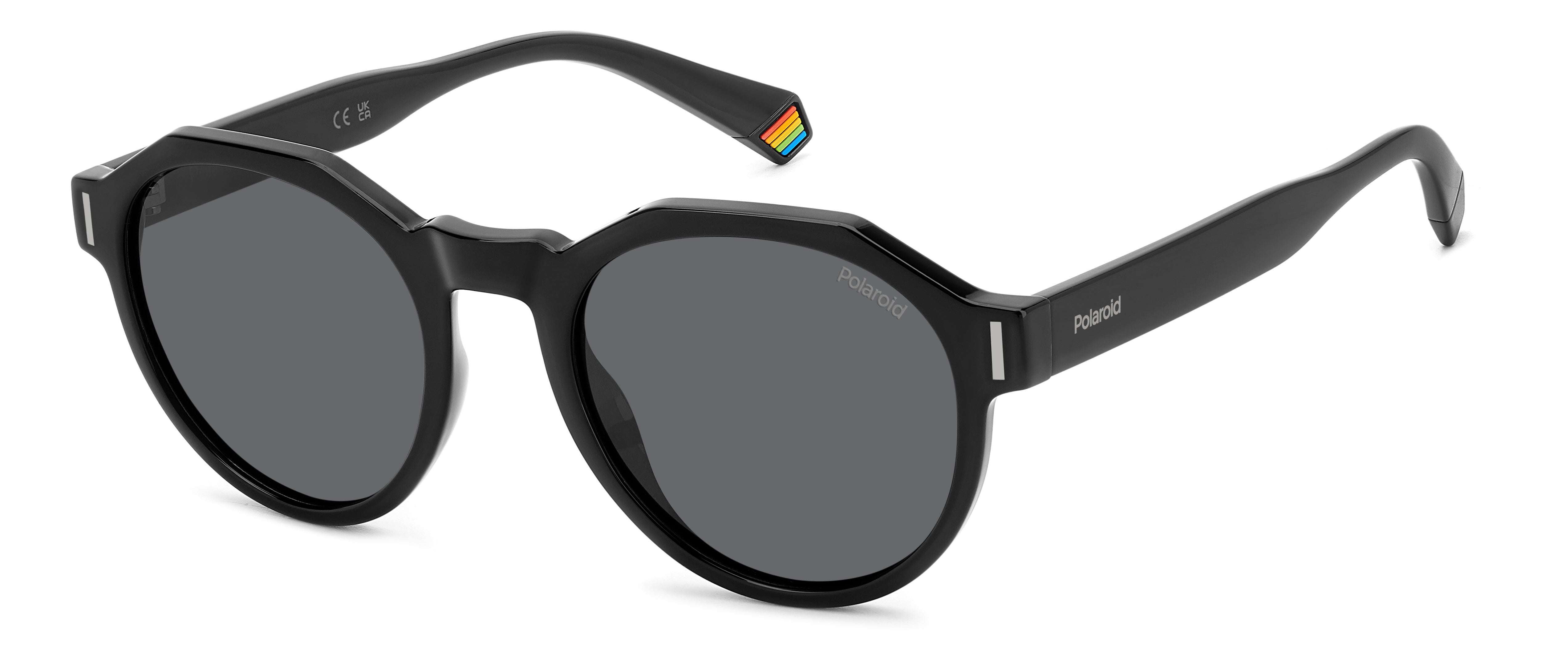 Polaroid Unisex Polaroid PLD 6207/S 807/M9 Occhiali da sole Policarbonato Nero Grigio Geometrica Polarizzata