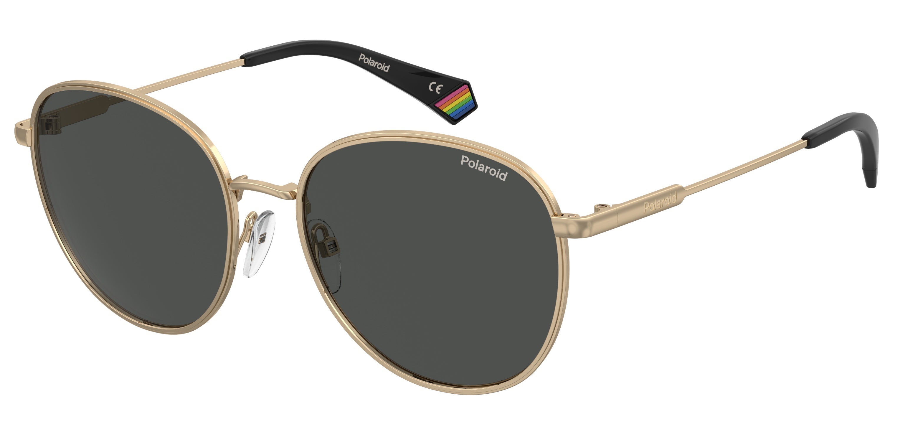 Polaroid Unisex Polaroid PLD 6215/S/XN 2F7/M9 Occhiali da sole Metallo Oro Grigio Pantos Polarizzata