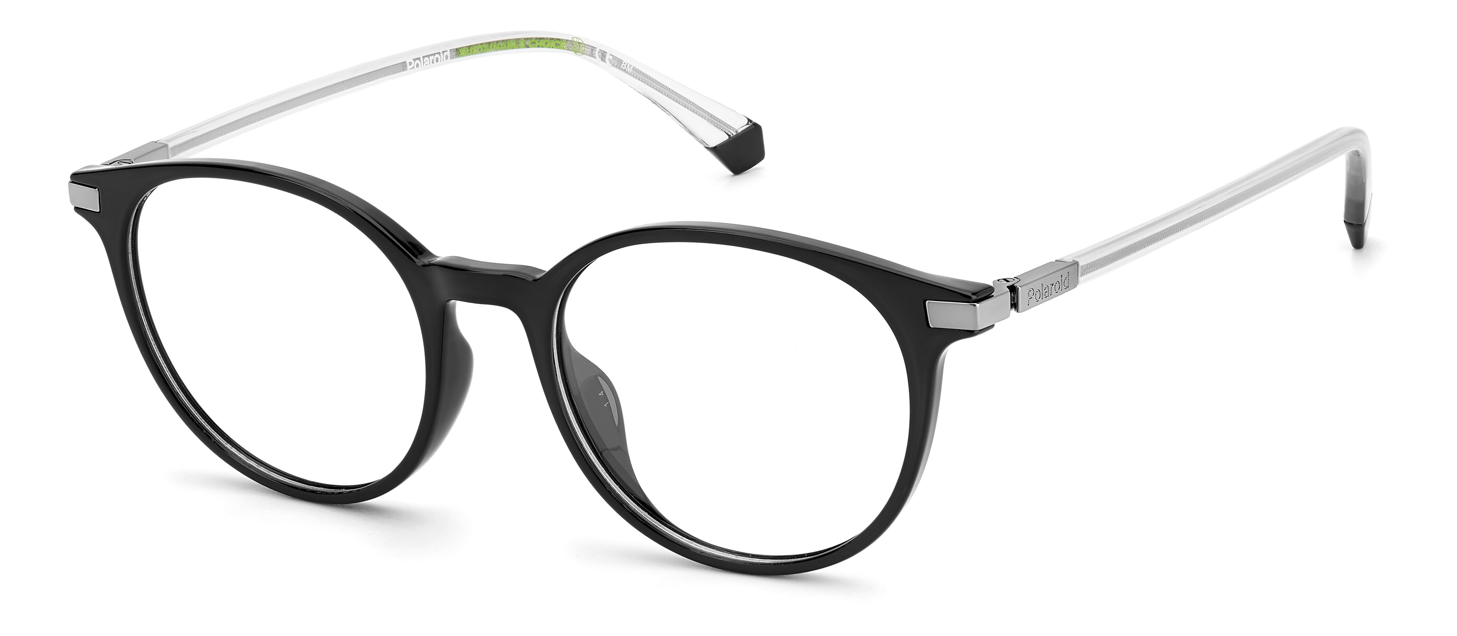 Polaroid Unisex Polaroid PLD D461/G 807 Montature da vista Acetato Nero Rotonda