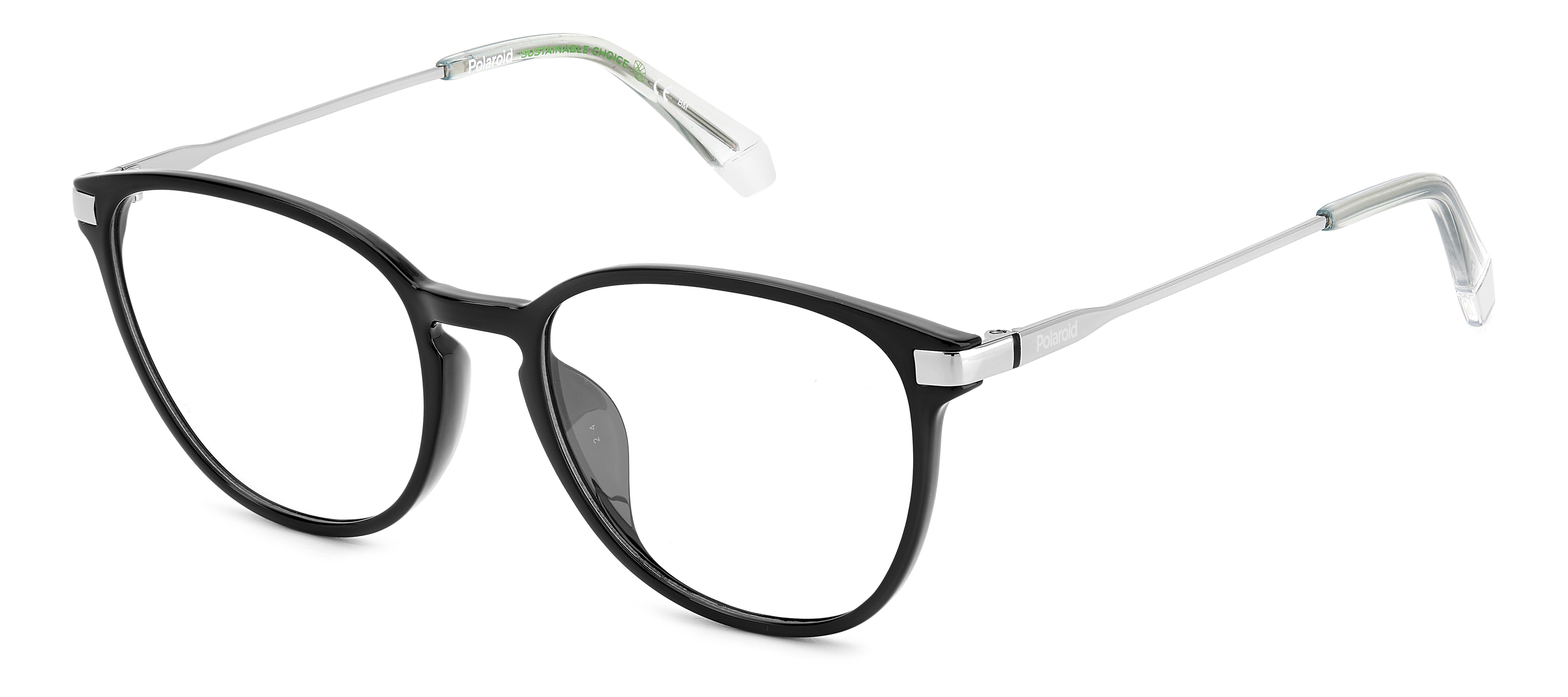 Polaroid Unisex Polaroid PLD D489/G 807 Montature da vista Plastica Nero Rotonda