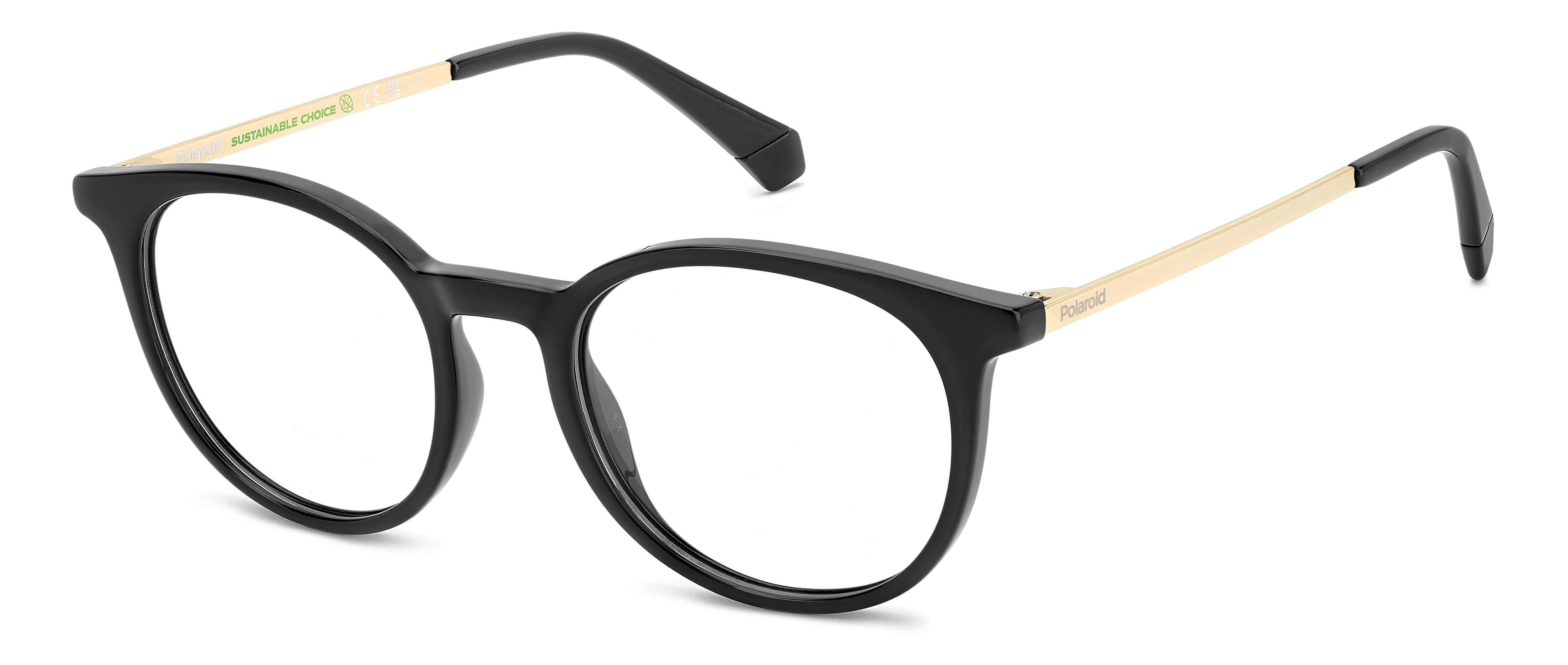 Polaroid Unisex Polaroid PLD D496 807 Montature da vista Plastica Nero Rotonda