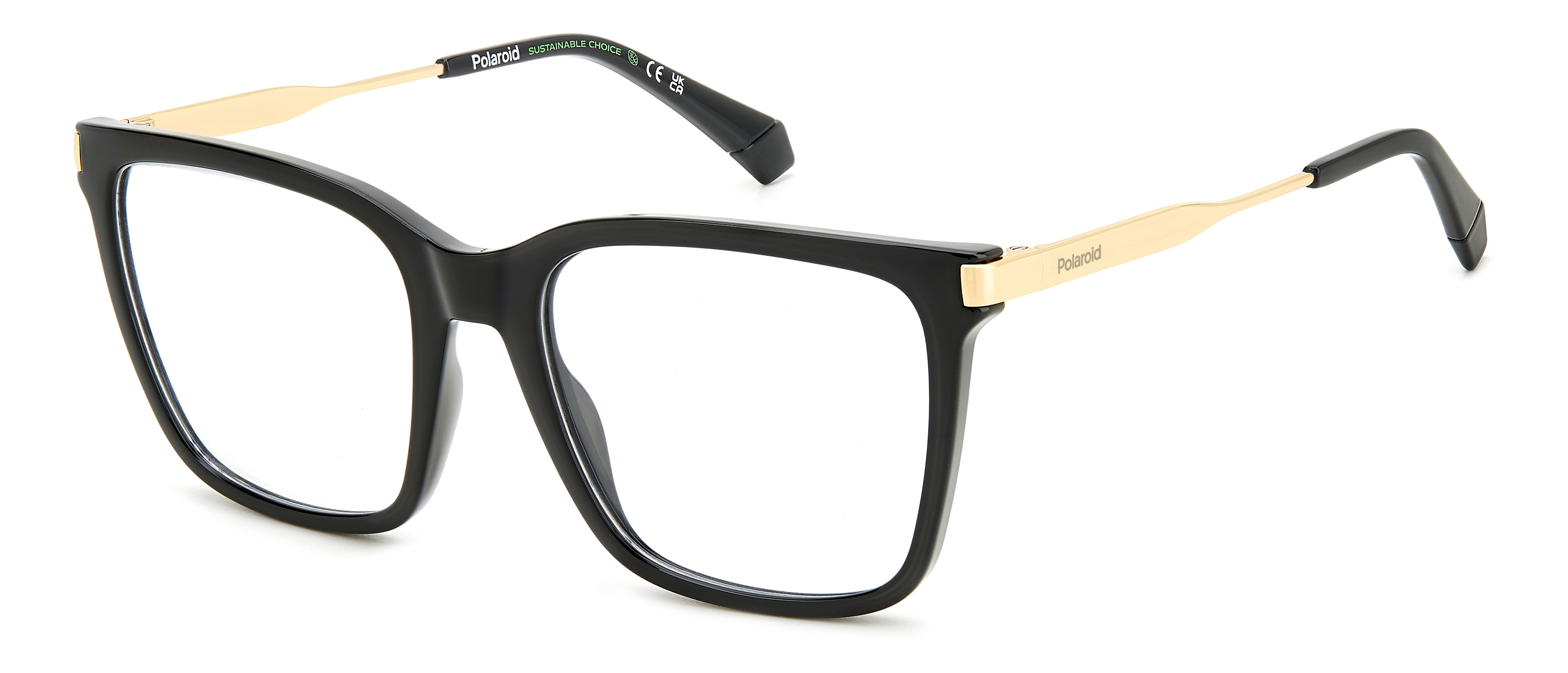 Polaroid Unisex Polaroid PLD D528 807 Montature da vista Plastica Nero Squadrata