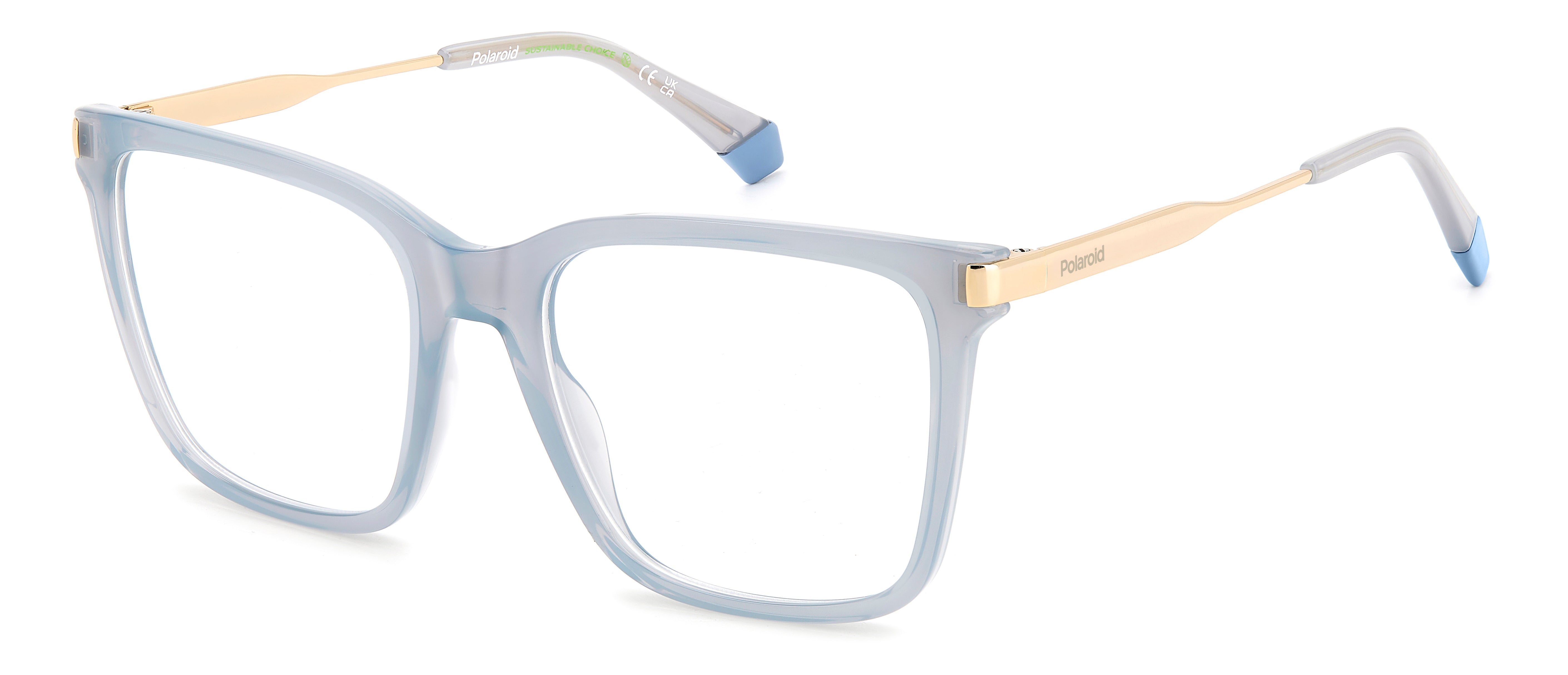 Polaroid Unisex Polaroid PLD D528 MVU Montature da vista Plastica Azzurro Squadrata