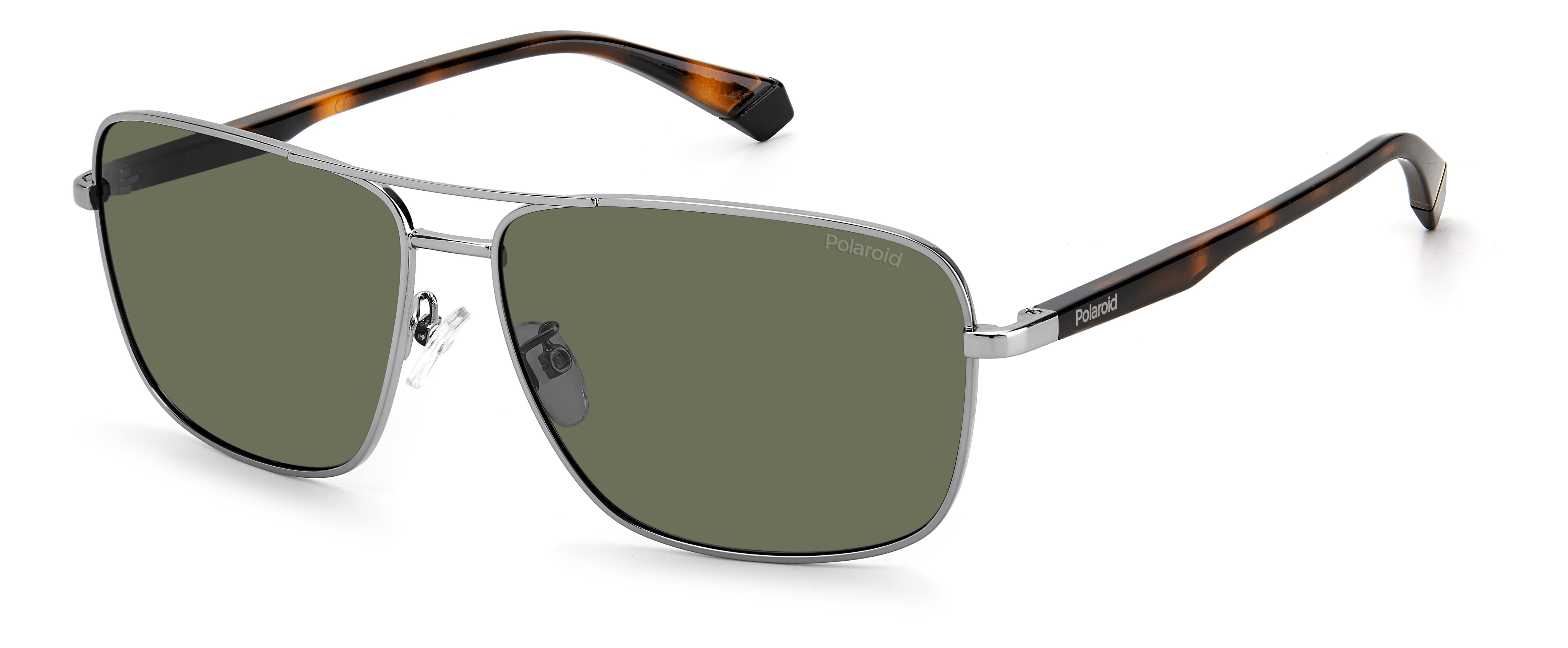 Polaroid Uomo Polaroid PLD 2119/G/S 6LB/UC Occhiali da sole Acciaio Grigio Verde Squadrata Polarizzata