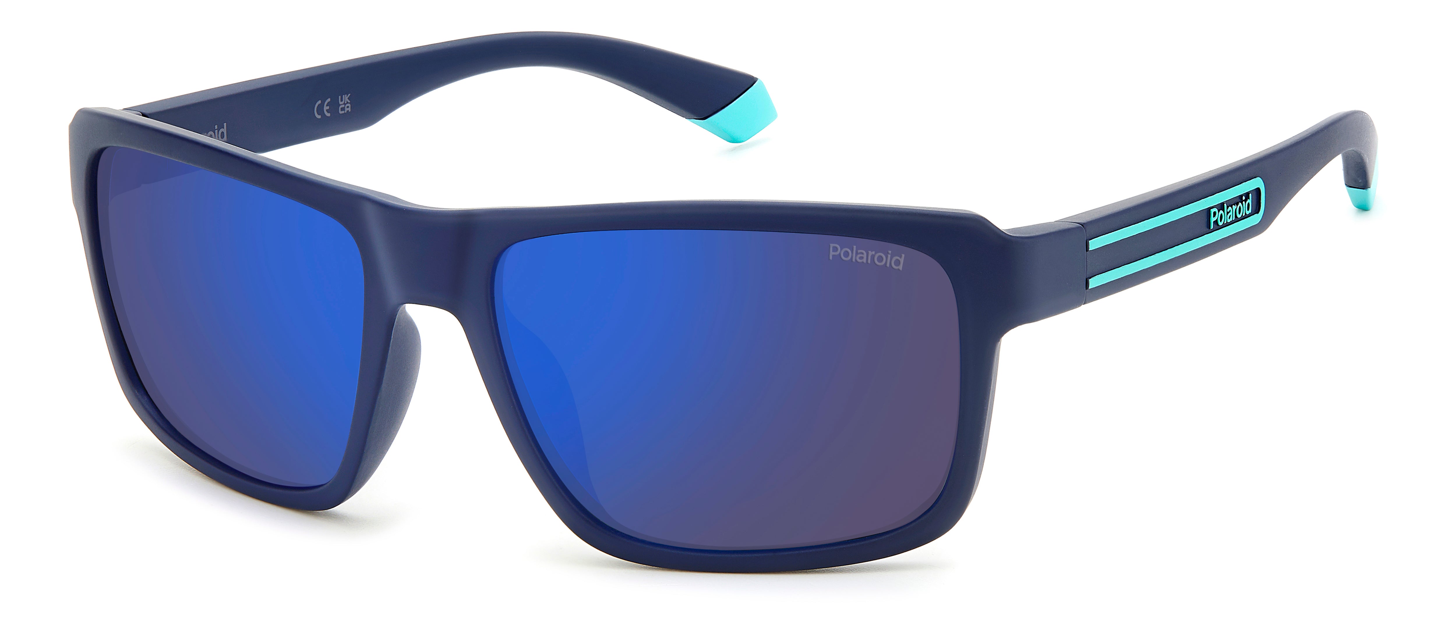Polaroid Uomo Polaroid PLD 2158/S FLL/5X Occhiali da sole Policarbonato Blu Blu Geometrica Polarizzata Specchiato