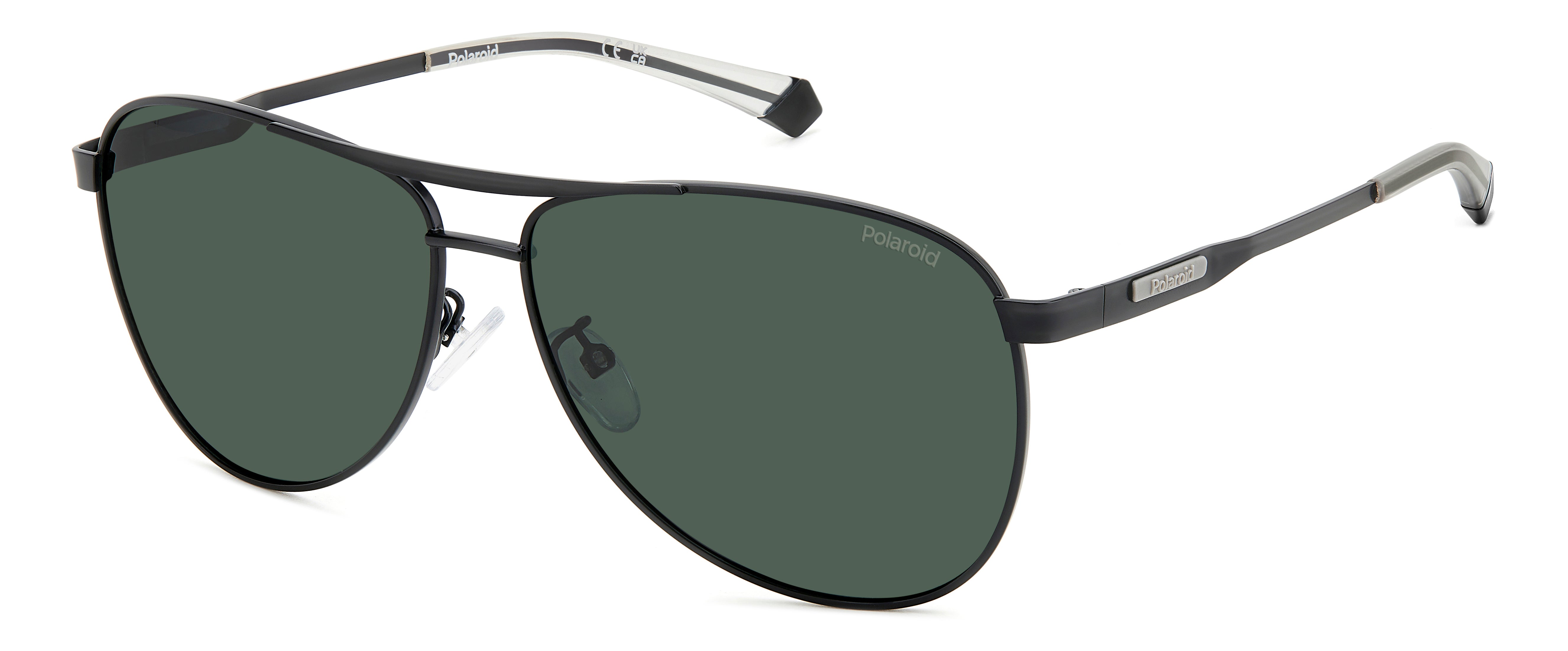Polaroid Uomo Polaroid PLD 2160/G/S/X 003/UC Occhiali da sole Metallo Nero Verde Pilot Polarizzata