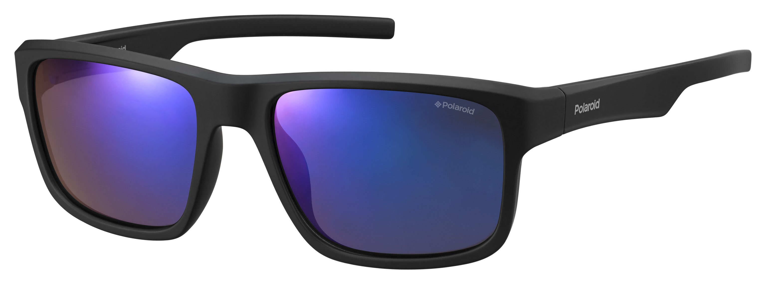 Polaroid Uomo Polaroid PLD 3018/S DL5/JY Occhiali da sole Plastica Nero Blu Squadrata Specchiato