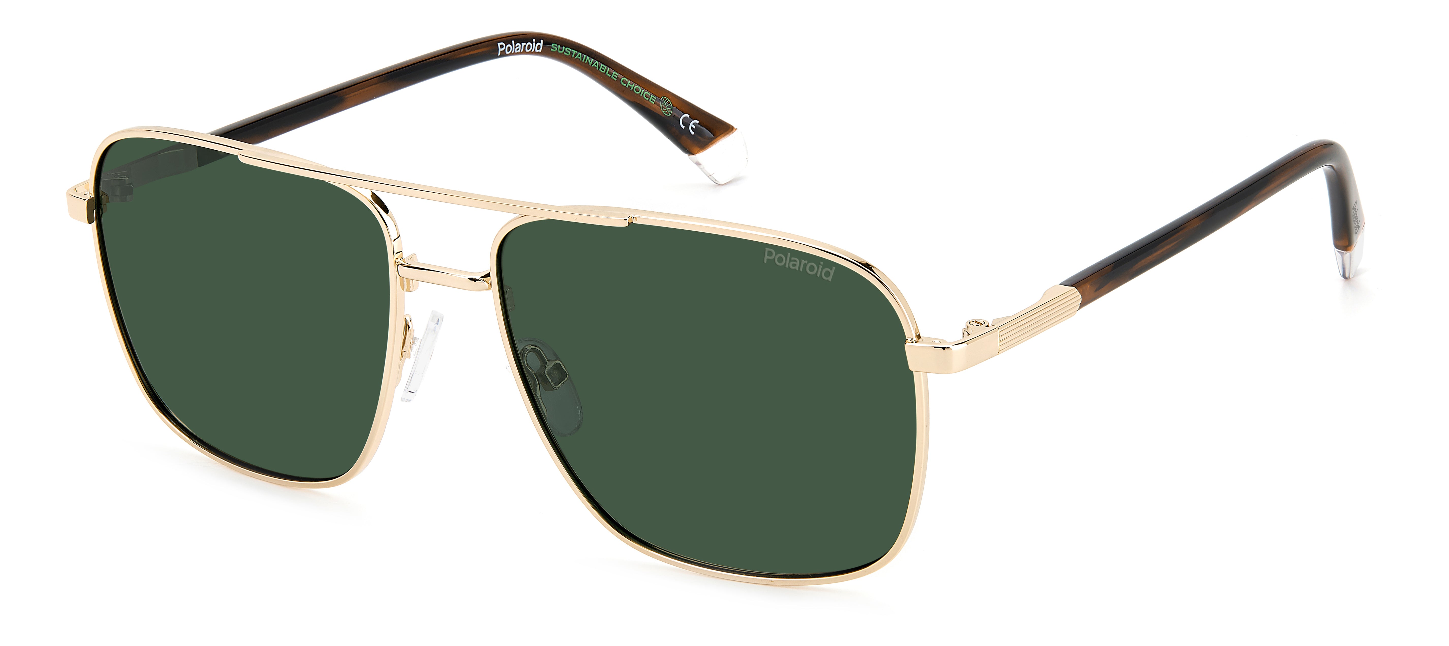 Polaroid Uomo Polaroid PLD 4128/S/X J5G/UC Occhiali da sole Metallo Oro Verde Pilot Polarizzata Polaroid Uomo Polaroid PLD 4128/S/X J5G/UC Occhiali da sole Metallo Oro Verde Pilot Polarizzata