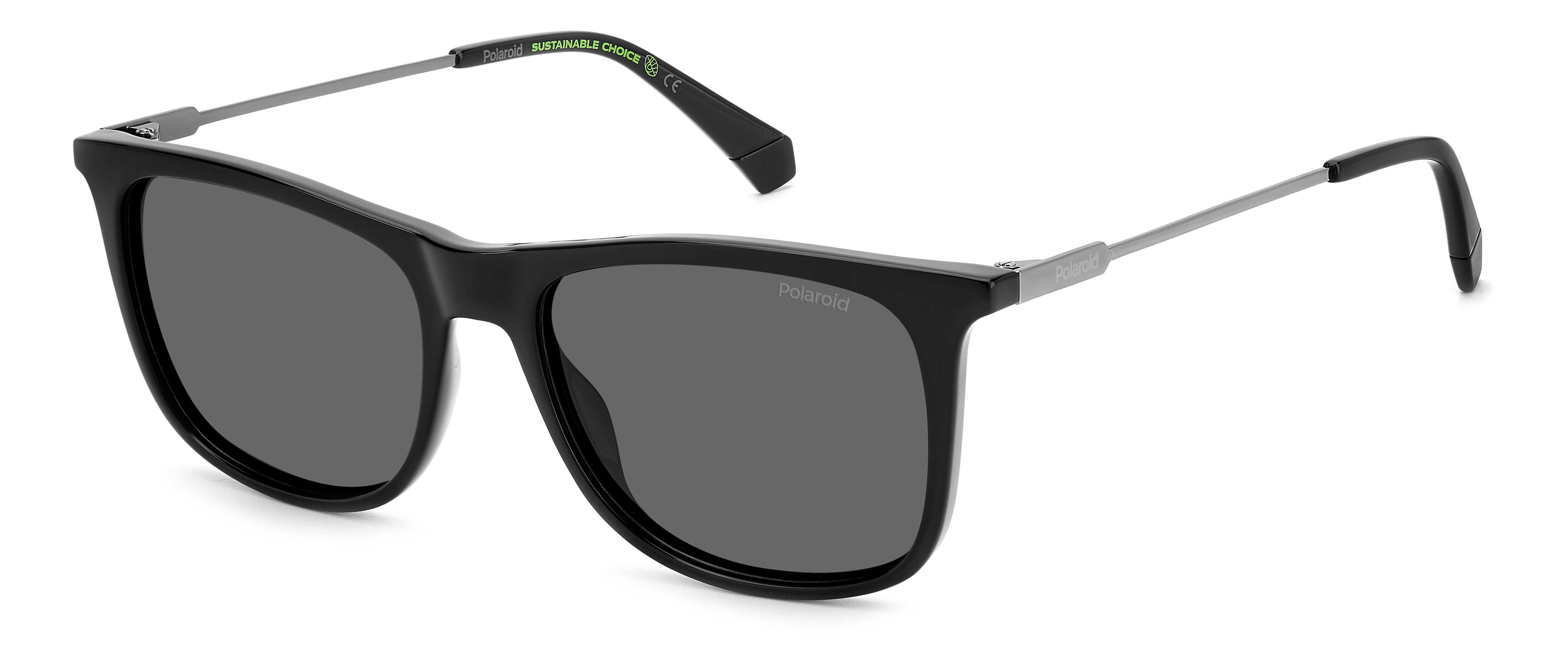 Polaroid Uomo Polaroid PLD 4145/S/X 807/M9 Occhiali da sole Plastica Nero Grigio Squadrata Polarizzata