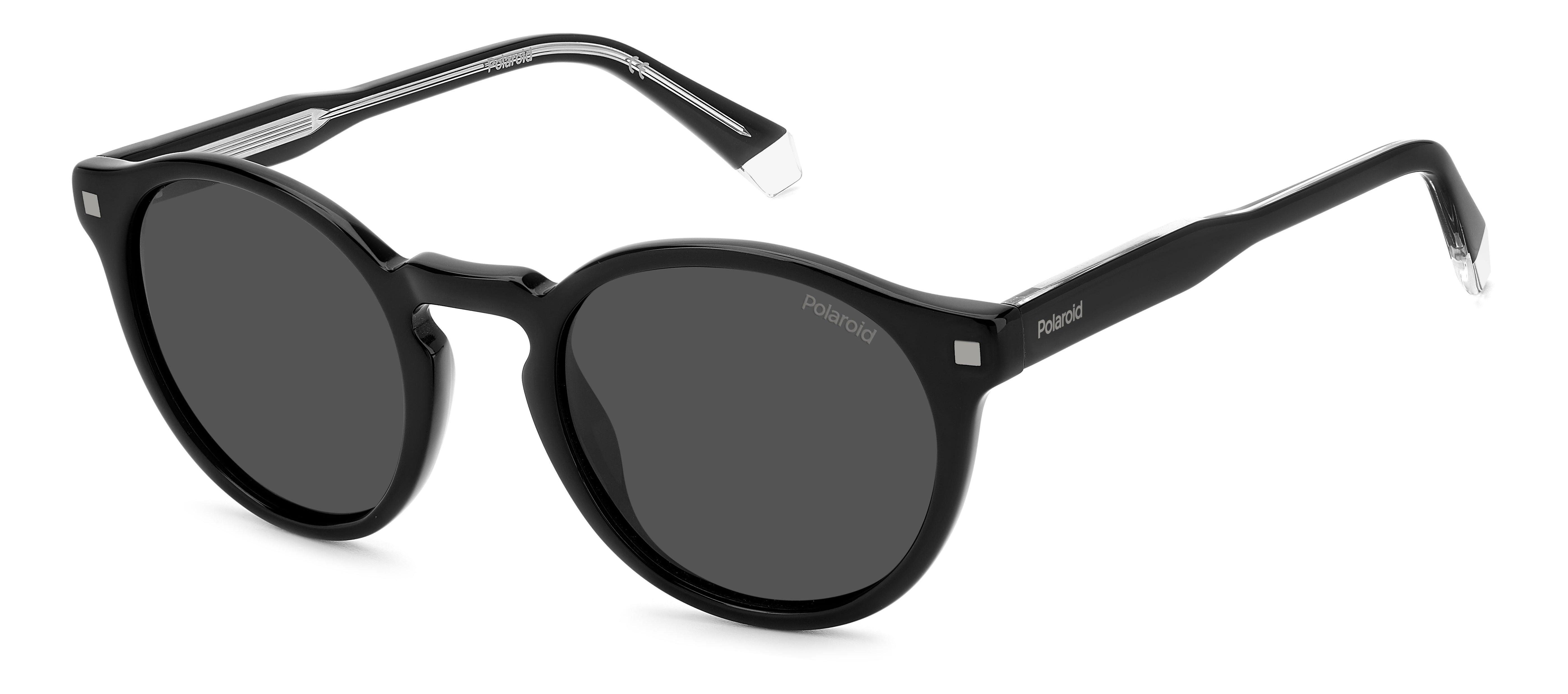 Polaroid Uomo Polaroid PLD 4150/S/X 807/M9 Occhiali da sole Acetato Nero Grigio Rotonda Polarizzata