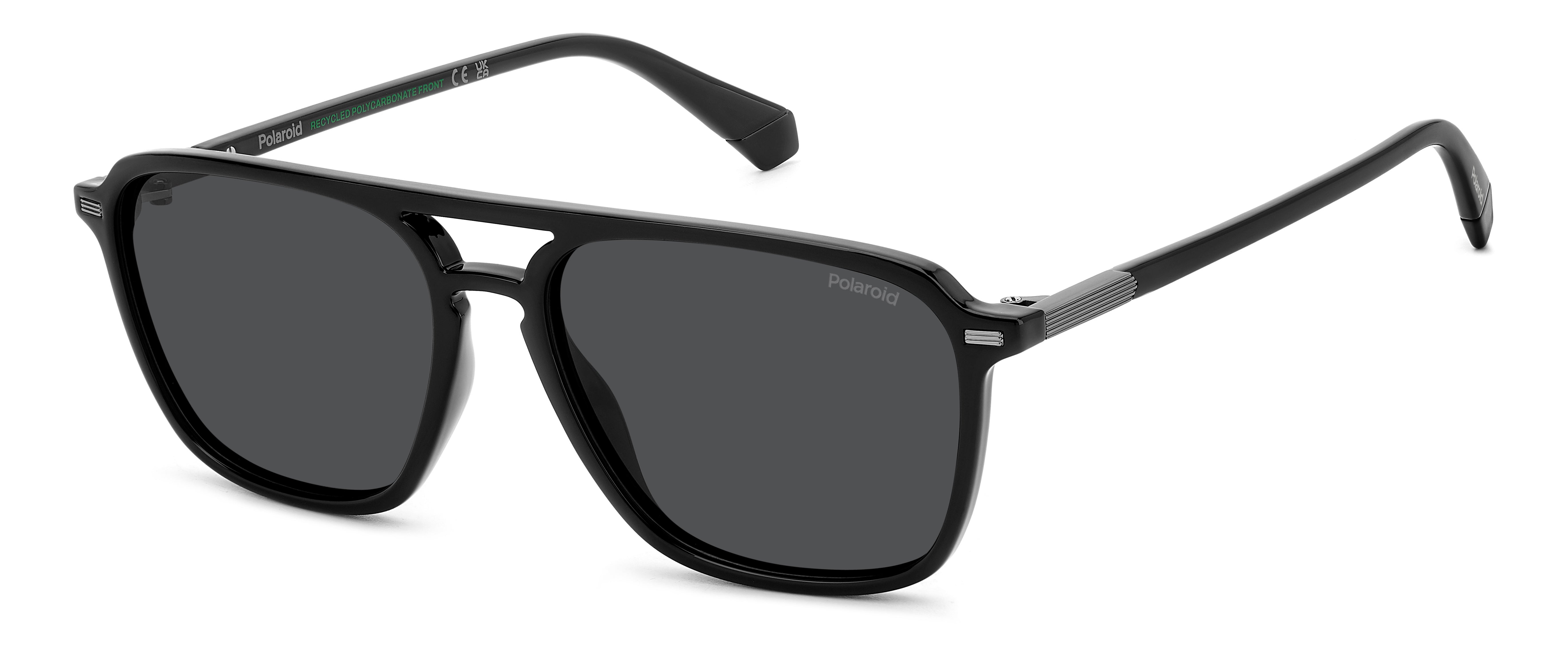 Polaroid Uomo Polaroid PLD 4182/S/X 807/M9 Occhiali da sole Policarbonato Nero Grigio Squadrata Polarizzata