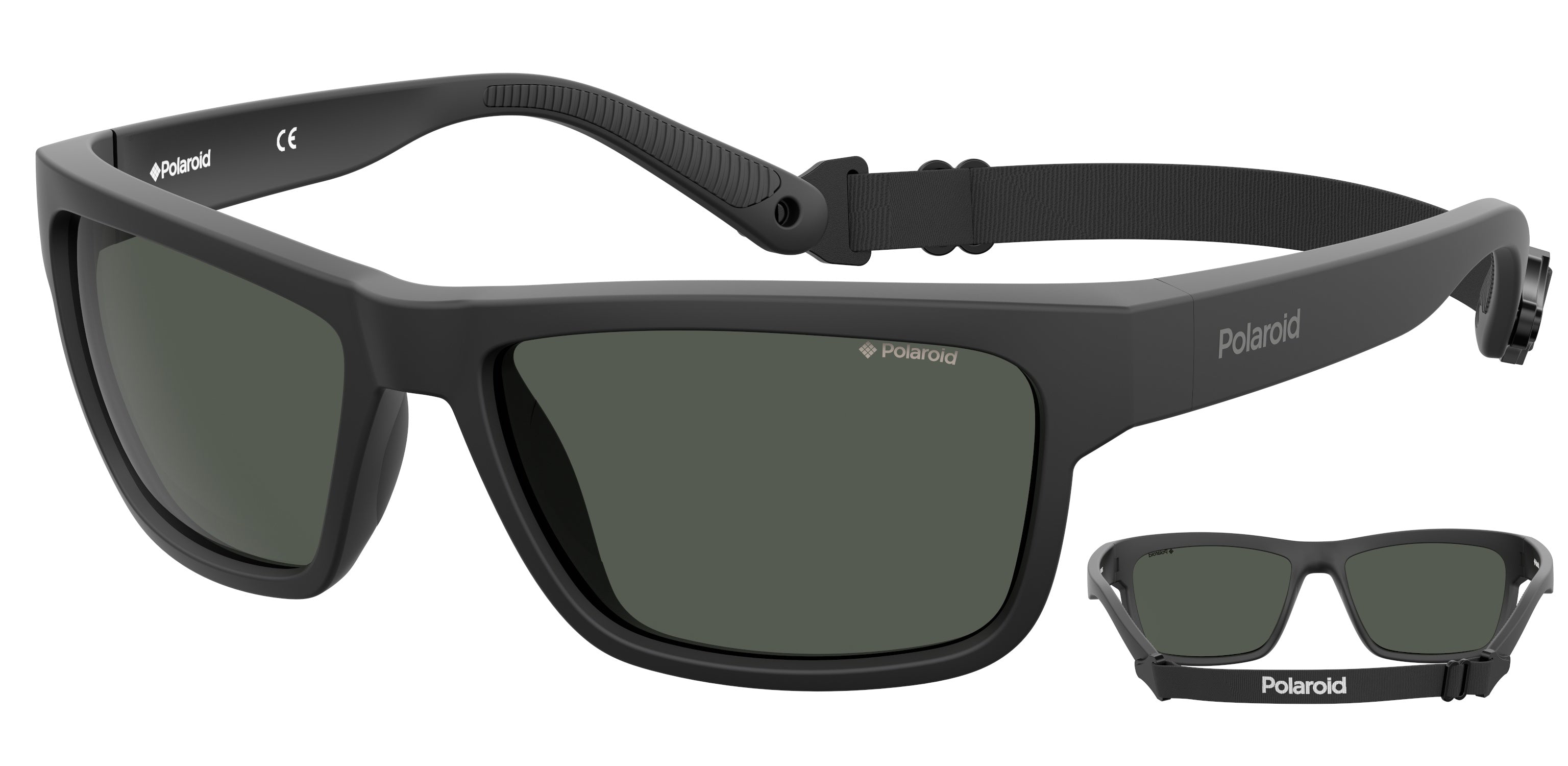 Polaroid Uomo Polaroid PLD 7031/S 807/M9 Occhiali da sole Nylon Nero Grigio Squadrata Polarizzata