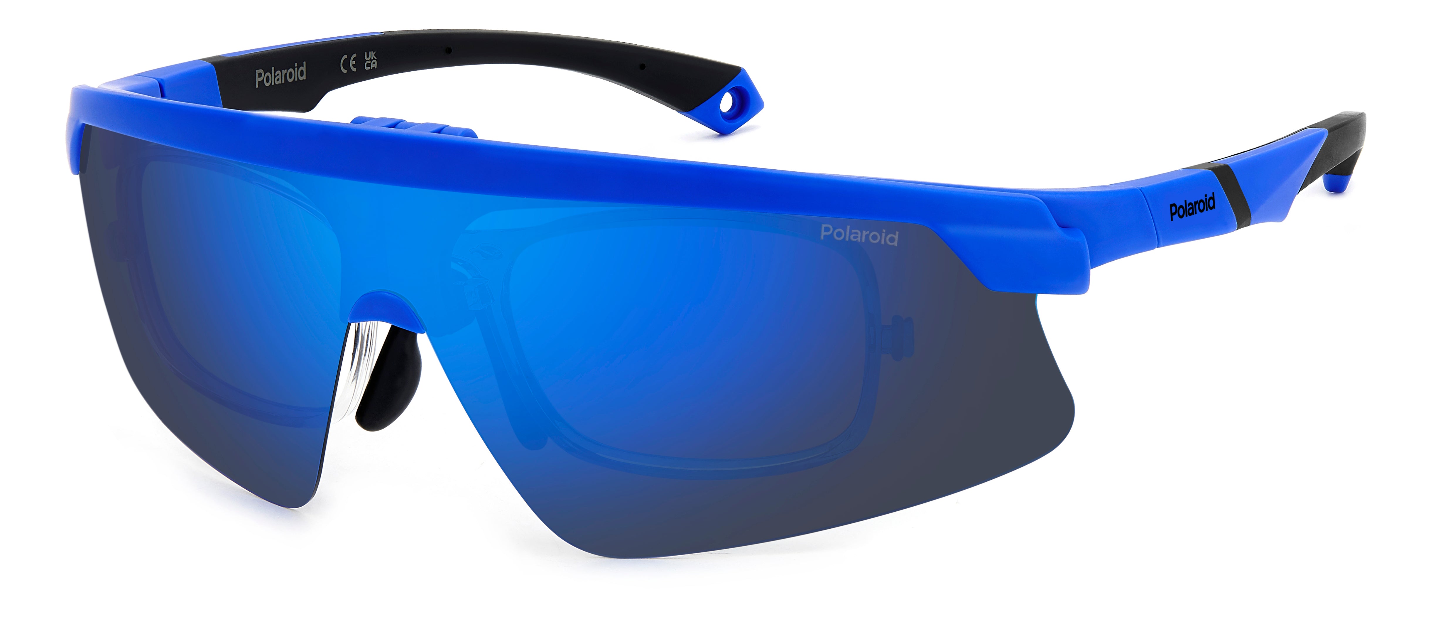 Polaroid Uomo Polaroid PLD 7056/CI/S RCT/5X Occhiali da sole Policarbonato Blu Blu Squadrata Polarizzata Specchiato