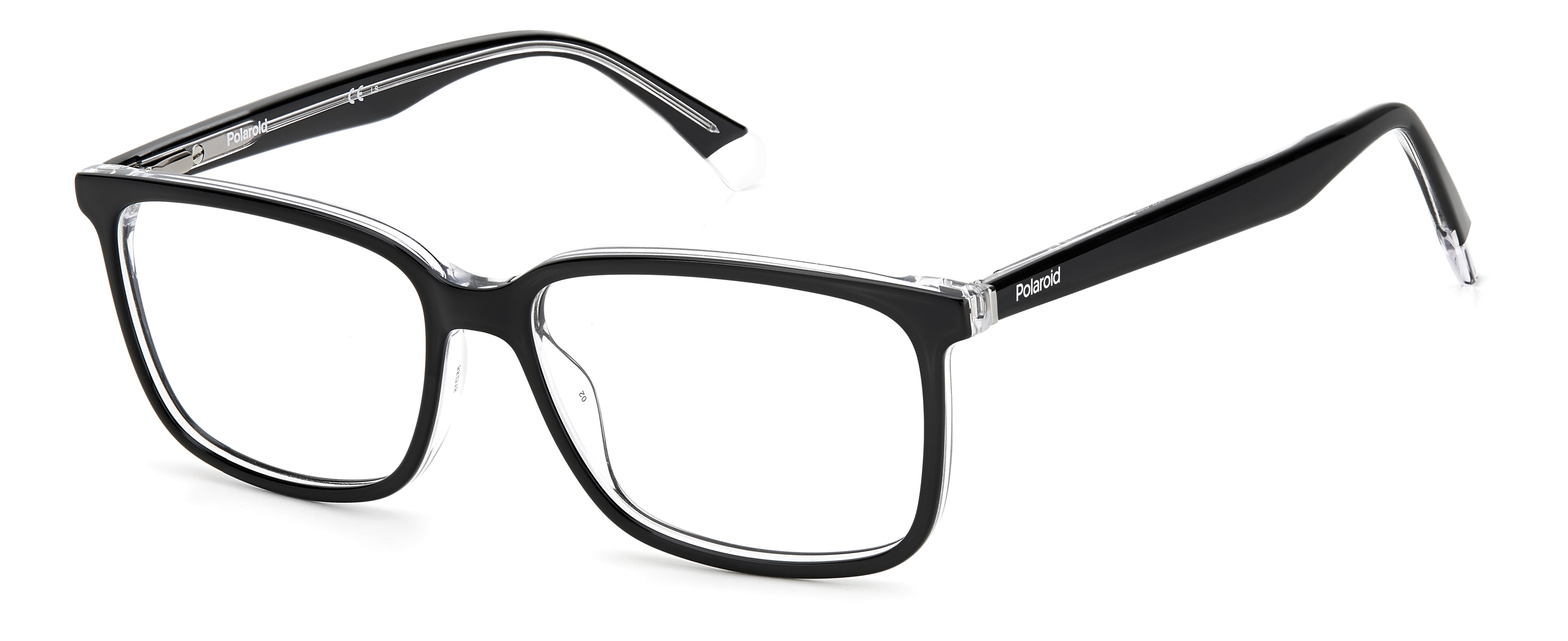 Polaroid Uomo Polaroid PLD D394 7C5 Montature da vista Acetato Nero Squadrata