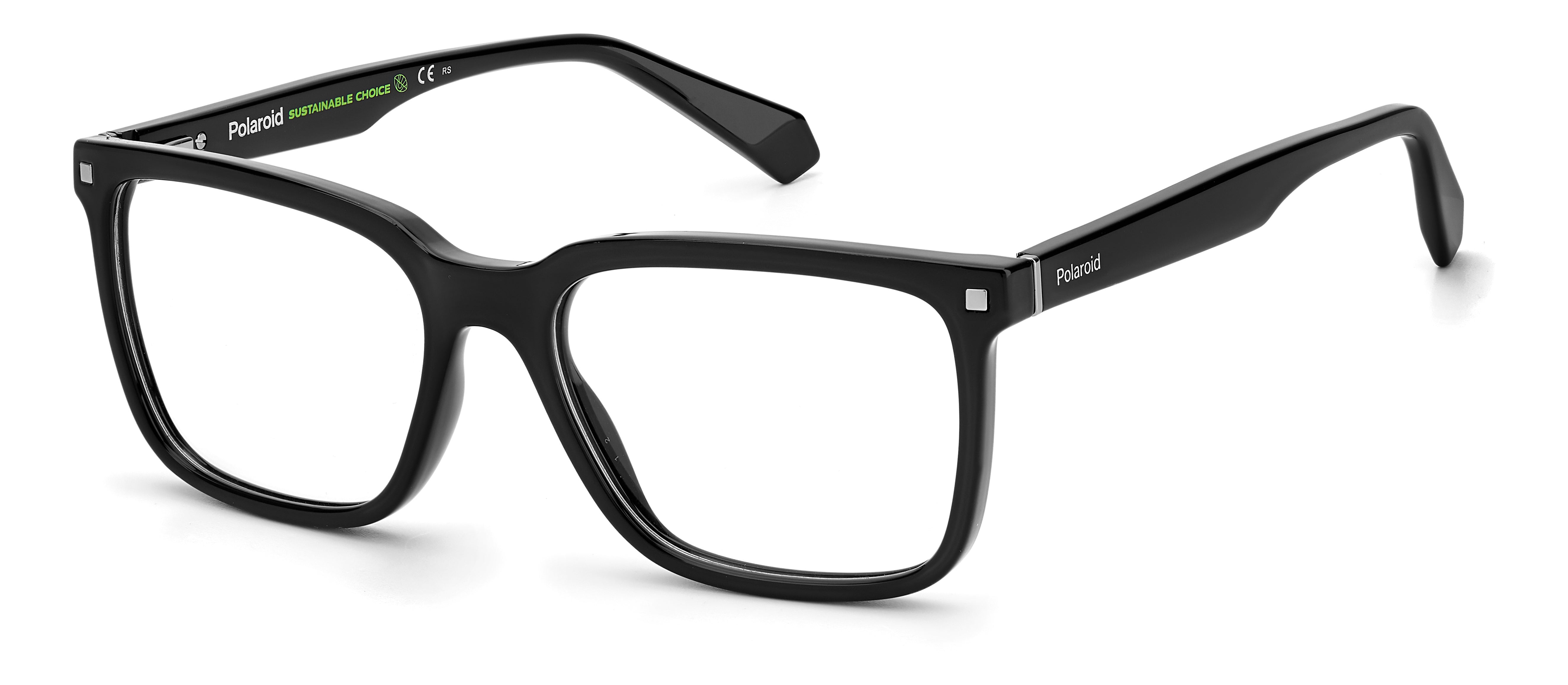 Polaroid Uomo Polaroid PLD D436 807 Montature da vista Plastica Nero Squadrata