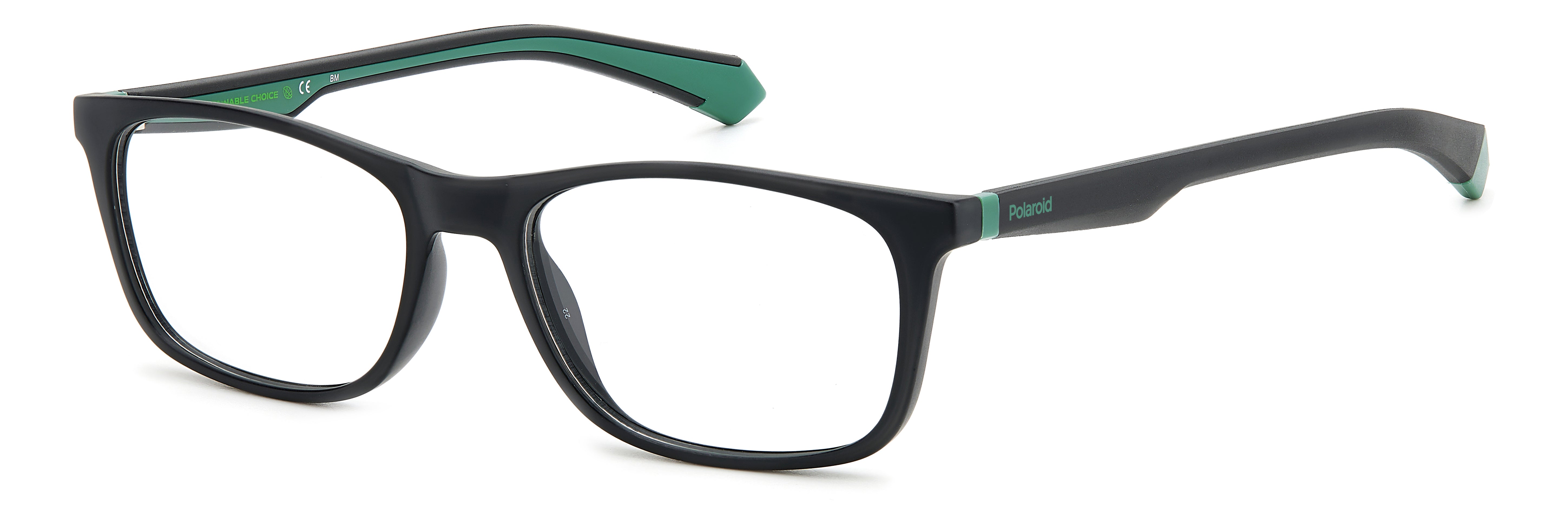 Polaroid Uomo Polaroid PLD D478 7ZJ Montature da vista Bio Poliammide Nero/Verde Squadrata