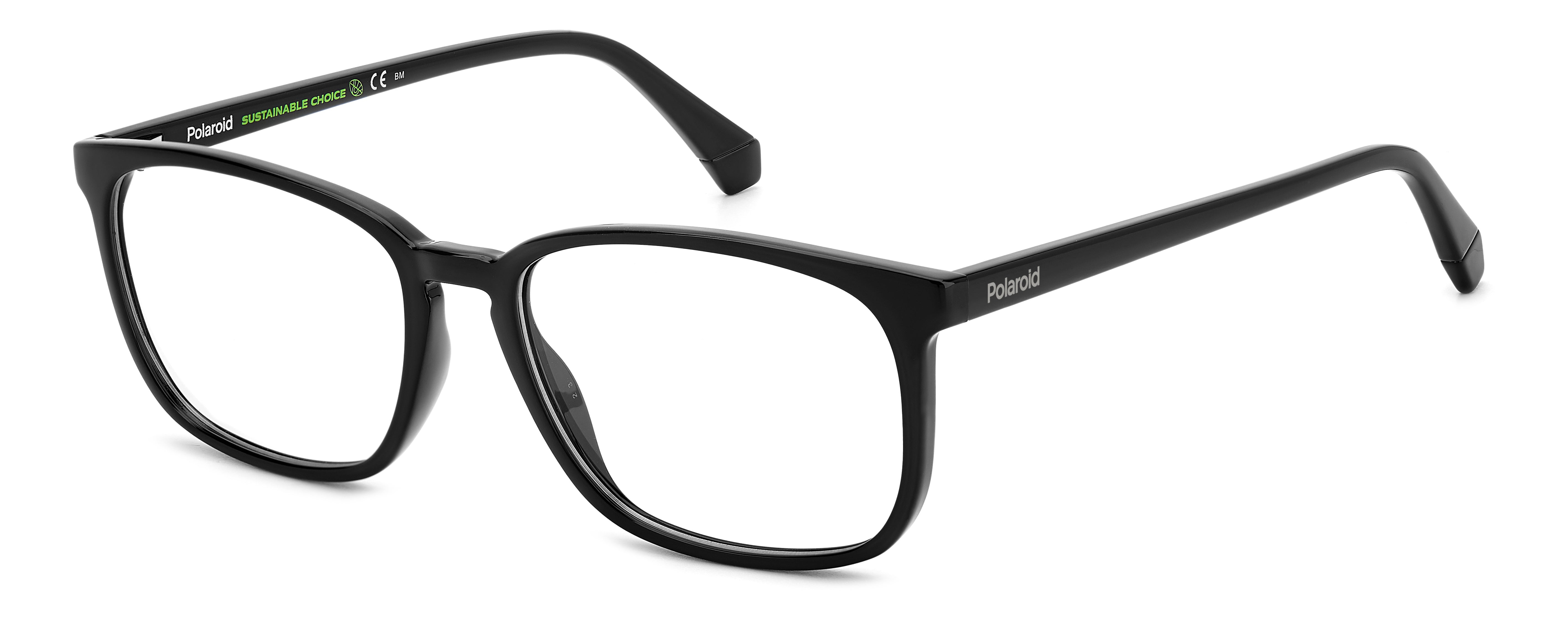 Polaroid Uomo Polaroid PLD D488 807 Montature da vista Plastica Nero Squadrata