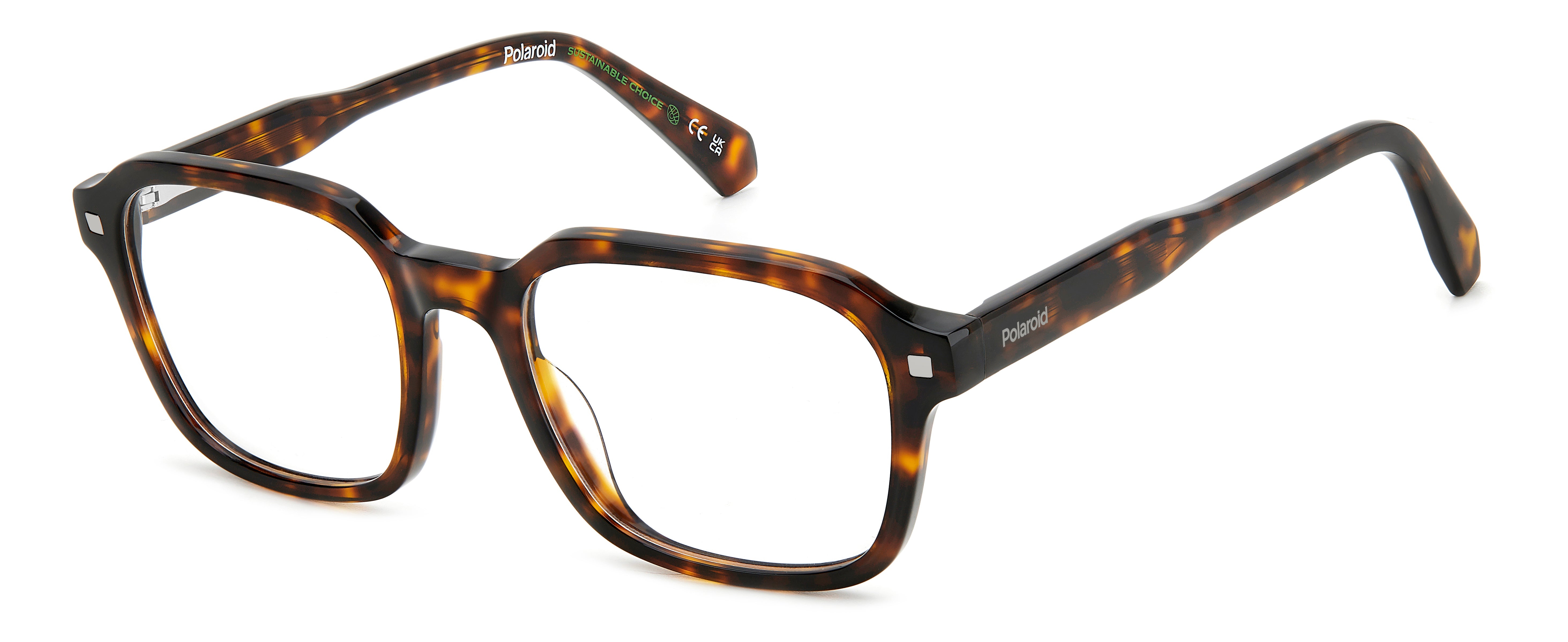 Polaroid Uomo Polaroid PLD D518 086 Montature da vista Bio-acetato Havana Squadrata
