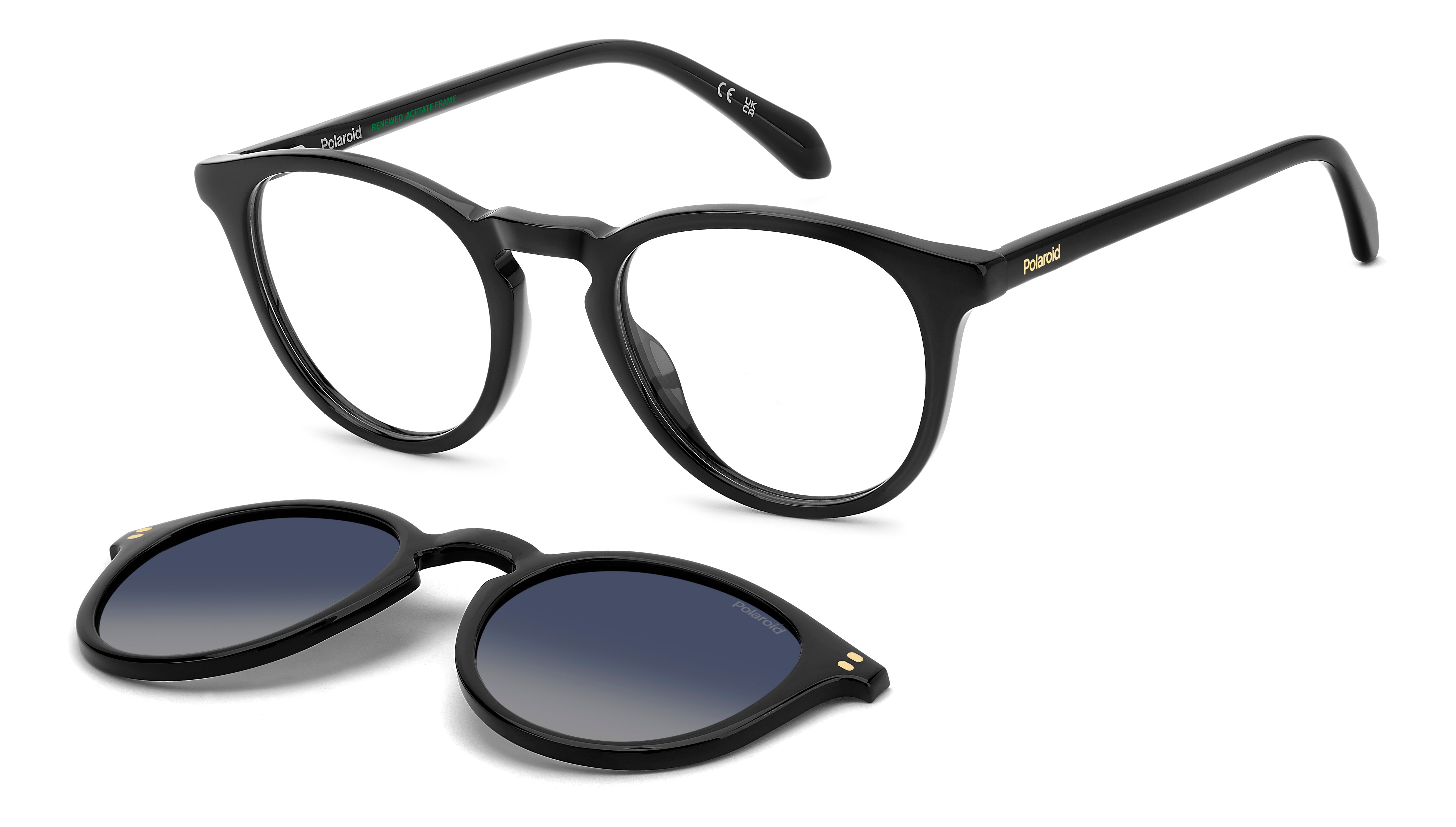 Polaroid Uomo Polaroid PLD D638/C 807/Z7 Montature da vista Acetato Nero Blu Pantos Polarizzata Sfumato Polaroid Uomo Polaroid PLD D638/C 807/Z7 Montature da vista Acetato Nero Blu Pantos Polarizzata Sfumato