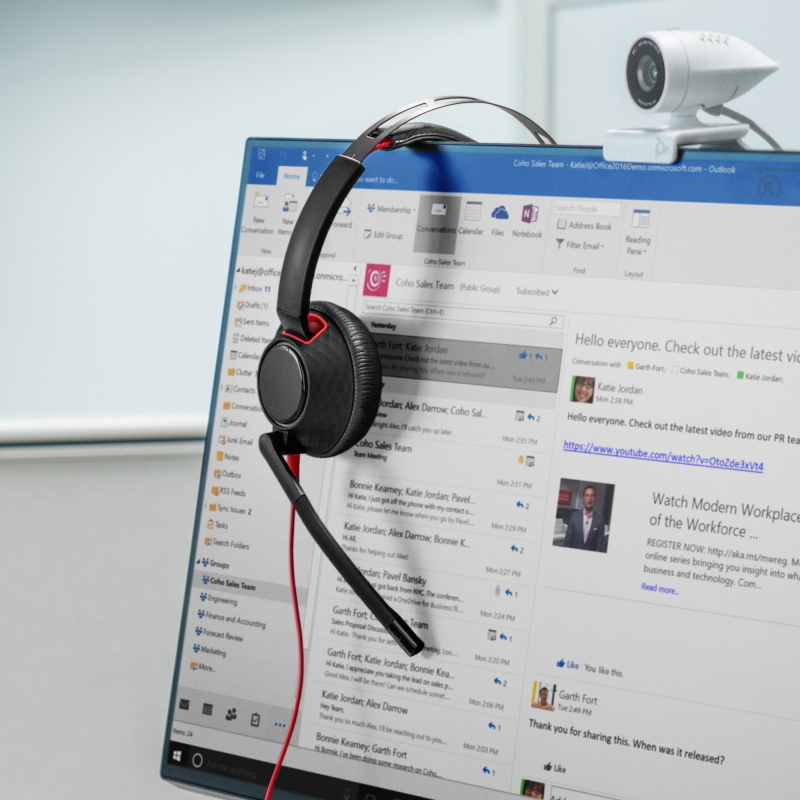 Poly cuffie stereo blackwire 5220 con connettore usb-c + spina da 3,5 mm + adattatore usb-c/a