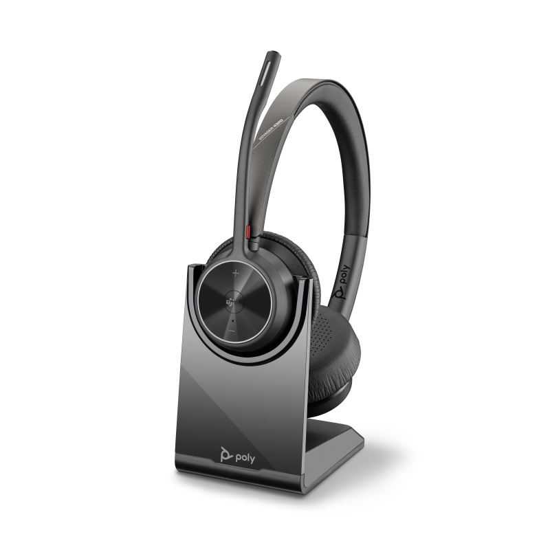Poly cuffie voyager 4320-m certificate per microsoft teams con supporto di ricarica