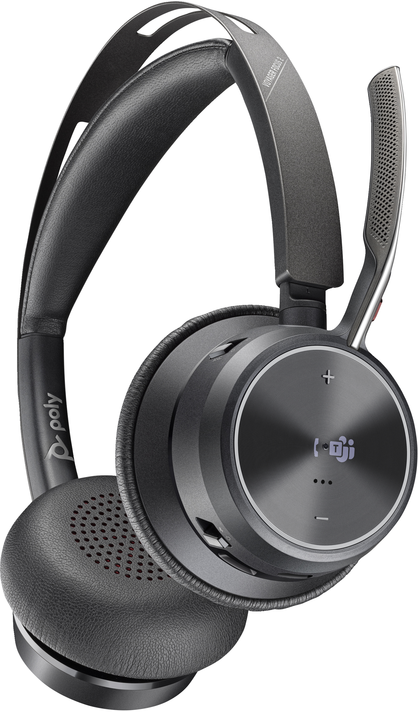 Poly voyager focus 2 microsoft teams certified usb-c-c headset +usb-c/a adapter +charging stand