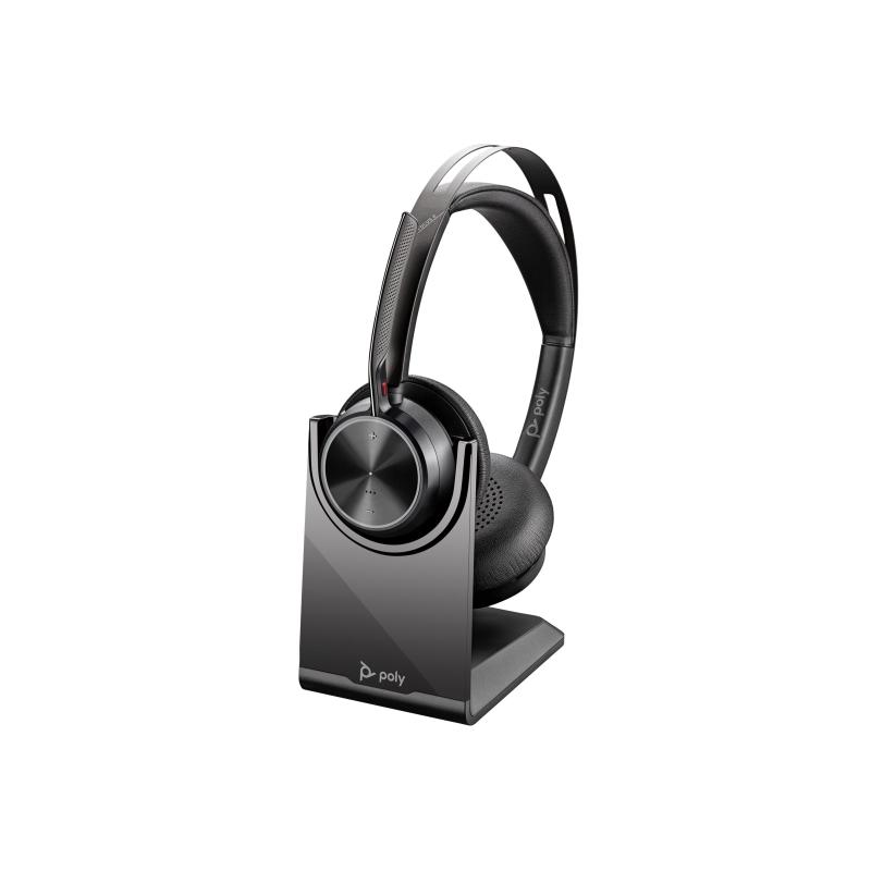 Poly voyager focus 2 usb-c-c headset +usb-c/a adapter +charging stand