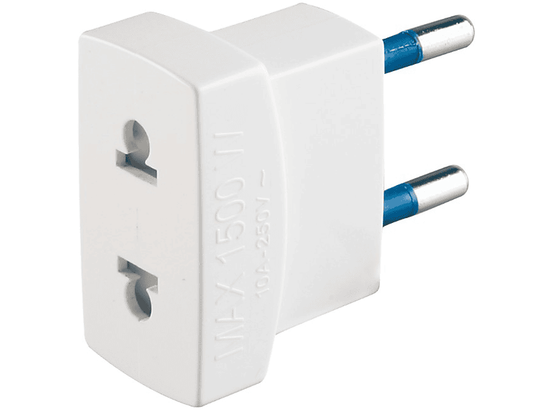 POLYPOOL Adattatore con spina 10A 2P e presa (standard Italiano americano) 250 V, bianco