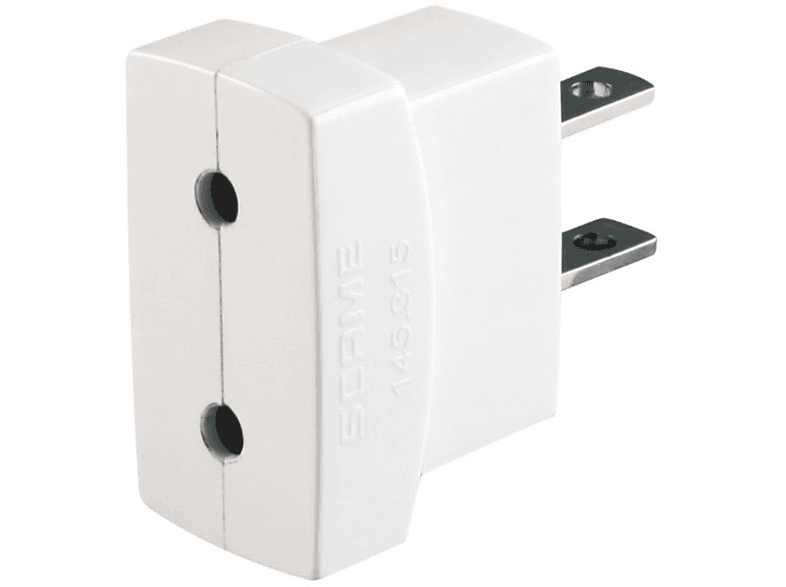 POLYPOOL Adattatore con spina 10A 2P (standard americano) e presa 250V, bianco