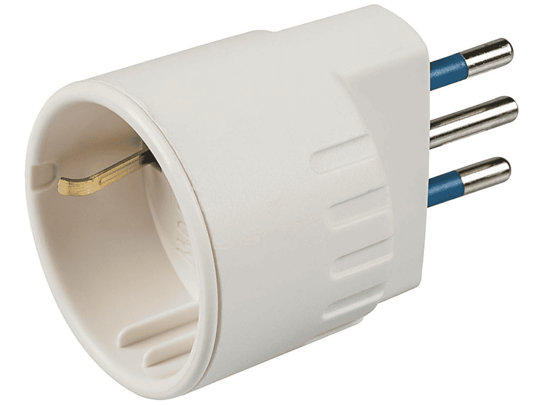POLYPOOL Adattatore con spina 10A 2P+T e presa 10/16A 250V, bianco