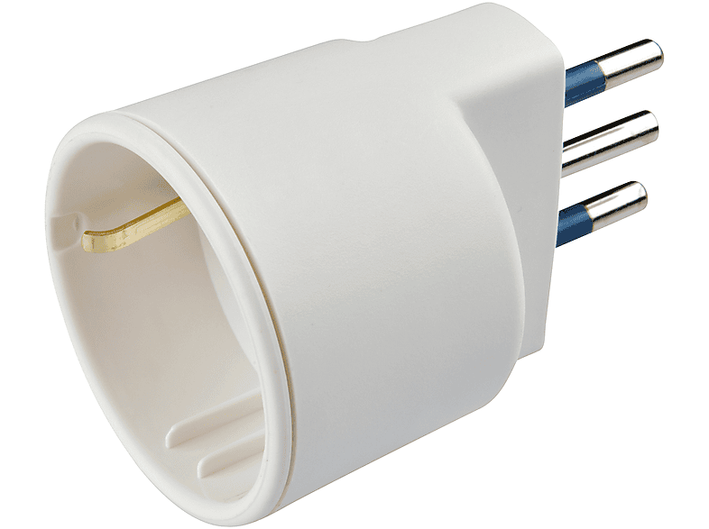 POLYPOOL Adattatore con spina 10A 2P+T e presa 10/16A 250V, bianco
