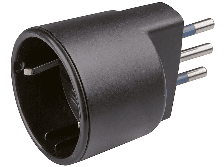 POLYPOOL Adattatore con spina 10A 2P+T e presa 10/16A 250V, nero