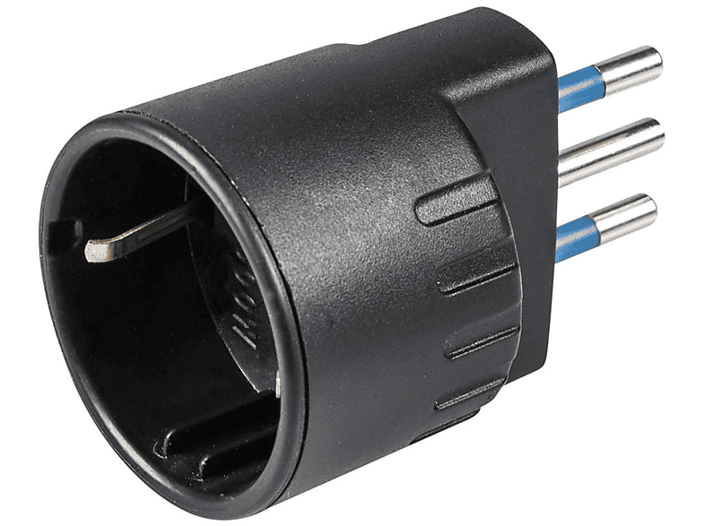 POLYPOOL Adattatore con spina 10A 2P+T e presa 10/16A 250V, nero