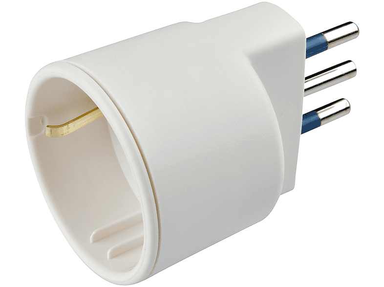 POLYPOOL Adattatore con spina 16A 2P+T e presa 10/16A 250V, bianco