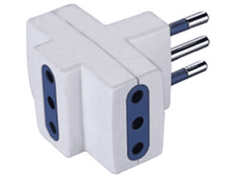 POLYPOOL Adattatore multipresa con spina 10A 2P+T e 3 prese 250V, bianco